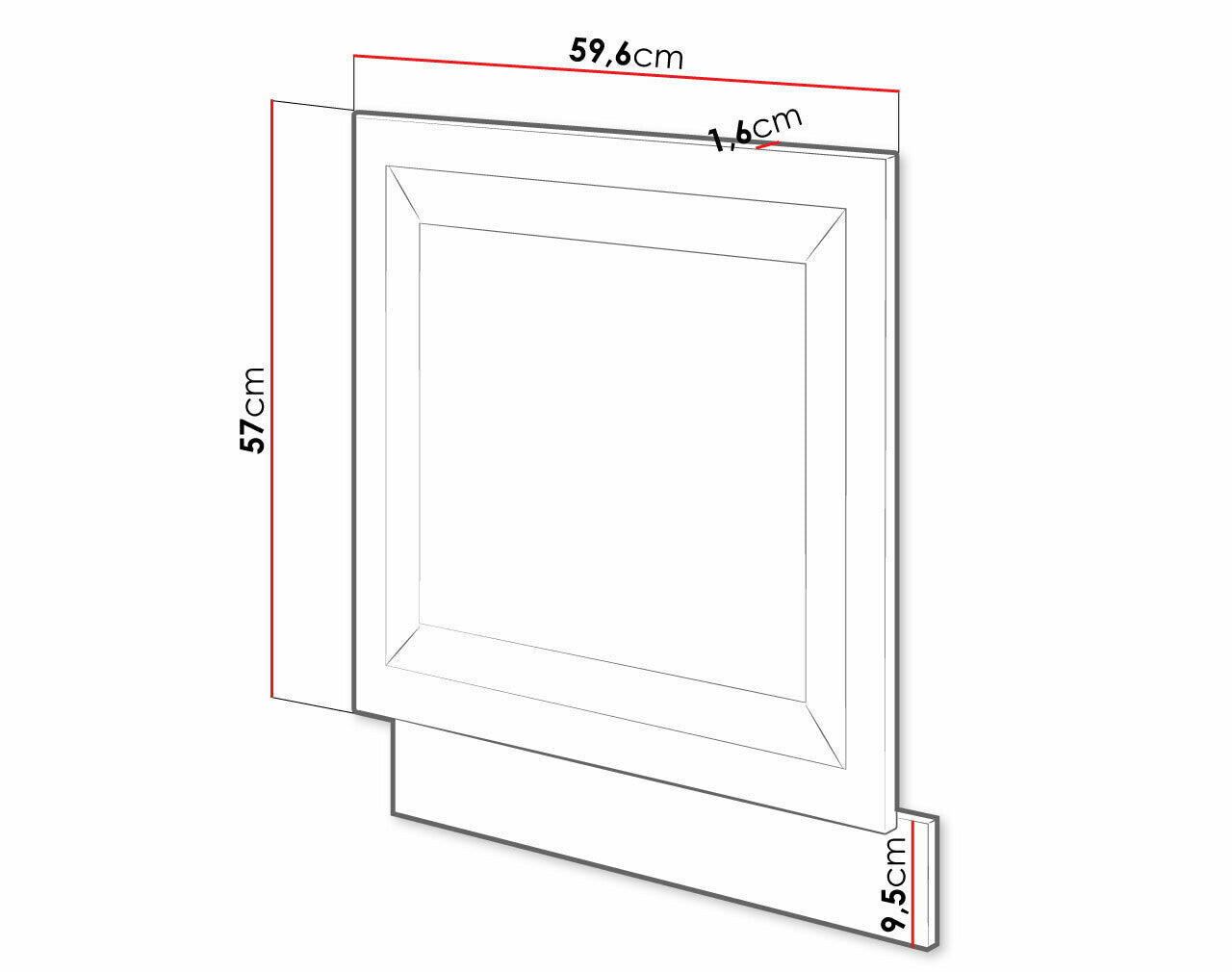 Dør til opvaskemaskine Retro White 145
