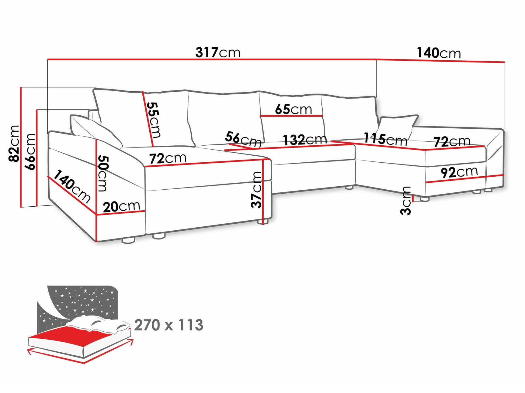 Hjørnesofa Memphis 105