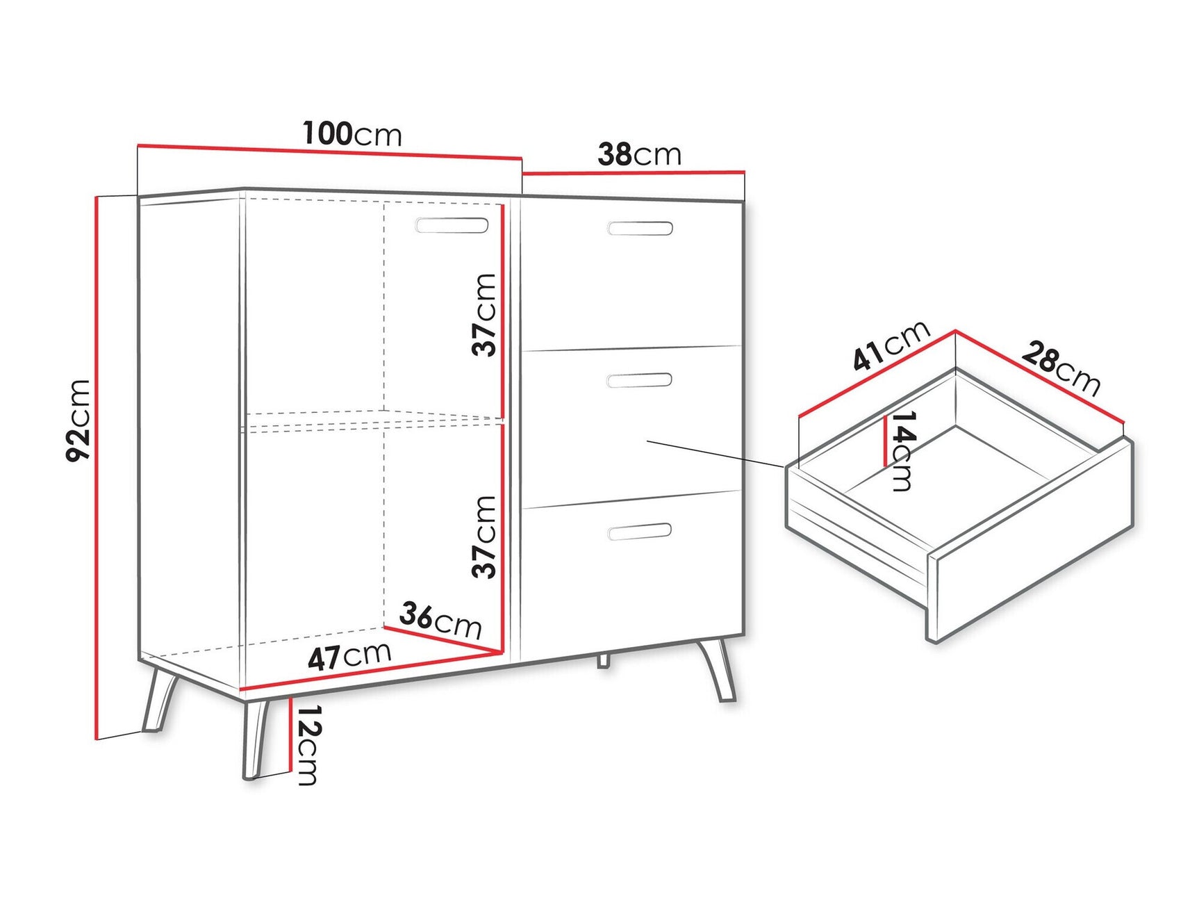 Chest of drawers Comfivo Teslomo 100