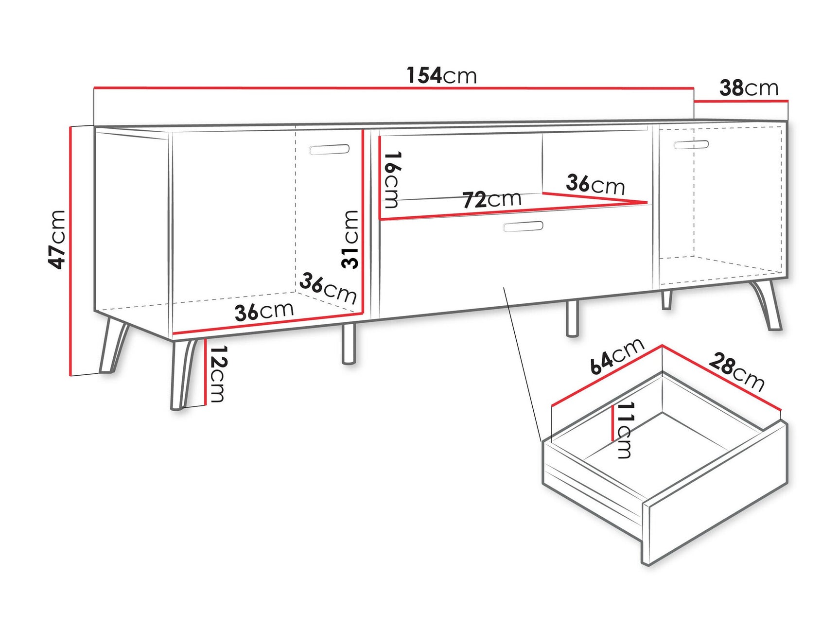 TV stand Comfivo Teslomo 102