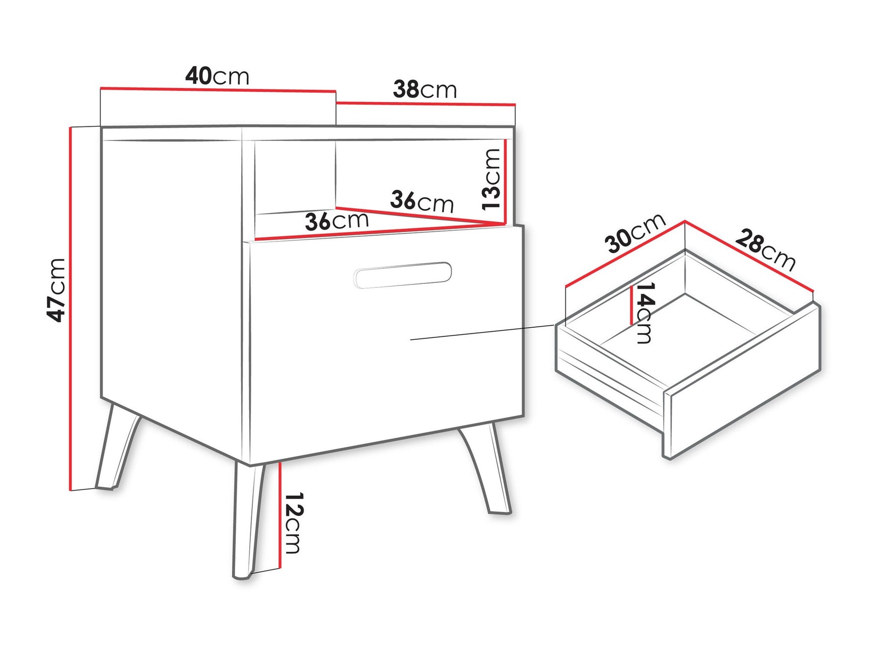 Bedside table Comfivo Teslomo 105