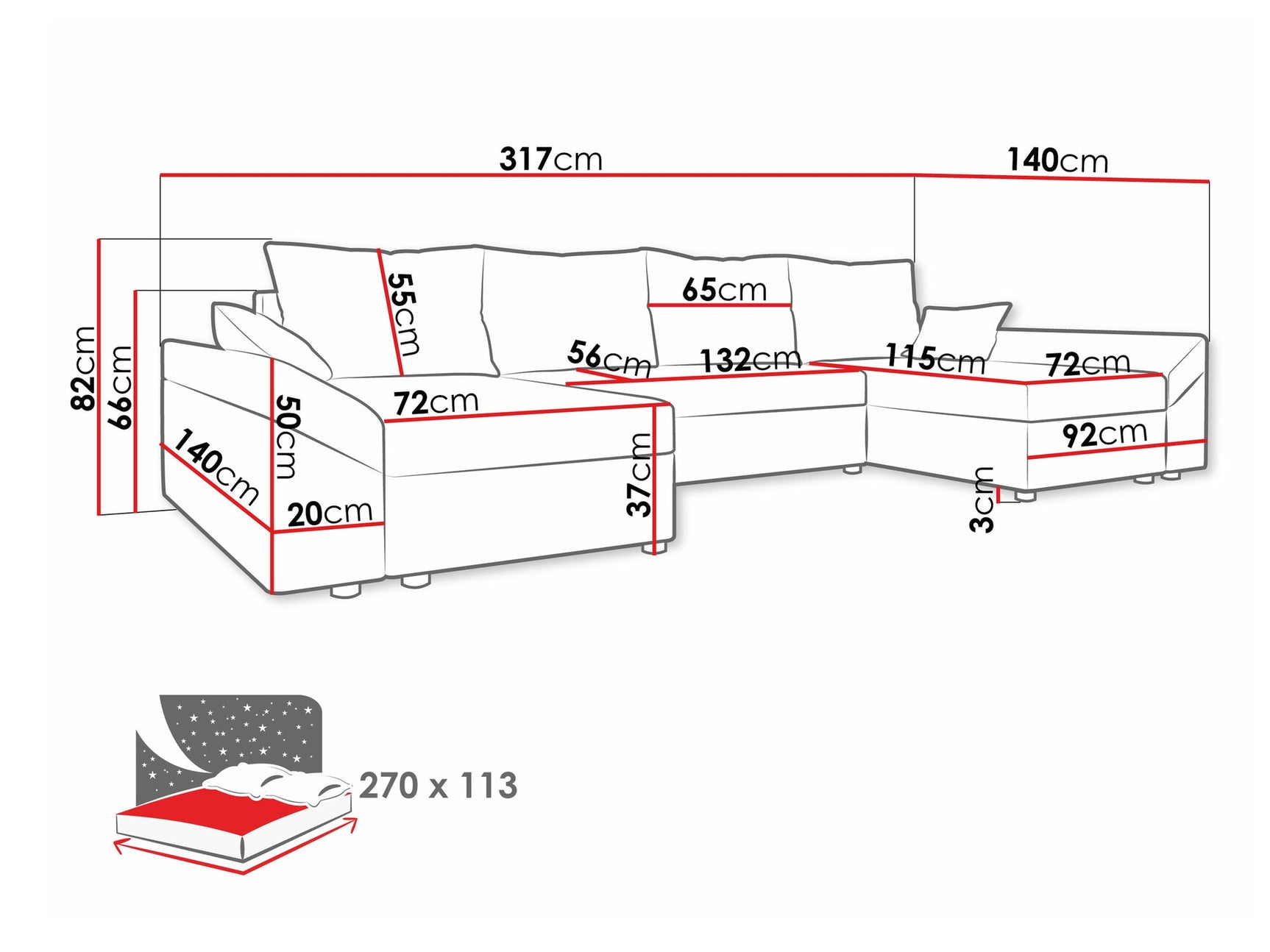 Hjørnesofa Memphis 131
