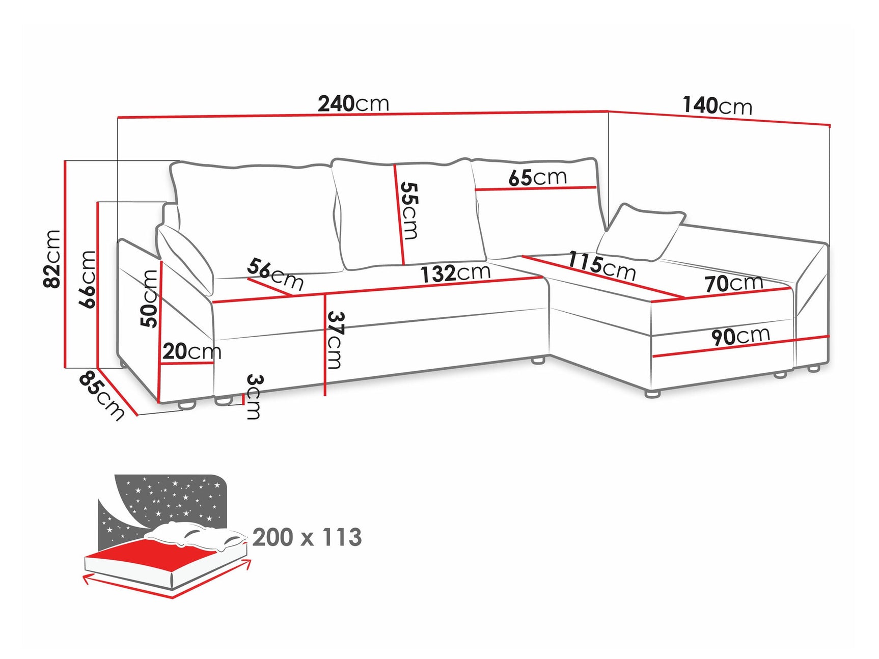 Hjørnesofa Memphis 104 3926940