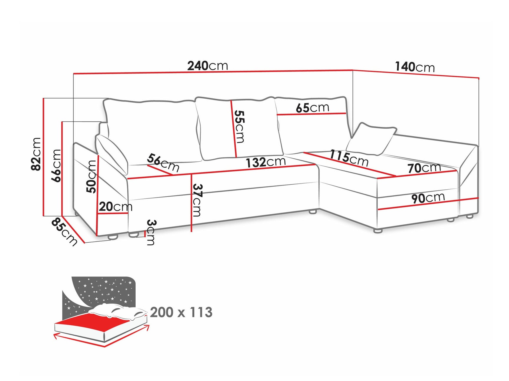 Hjørnesofa Memphis 104 3926943