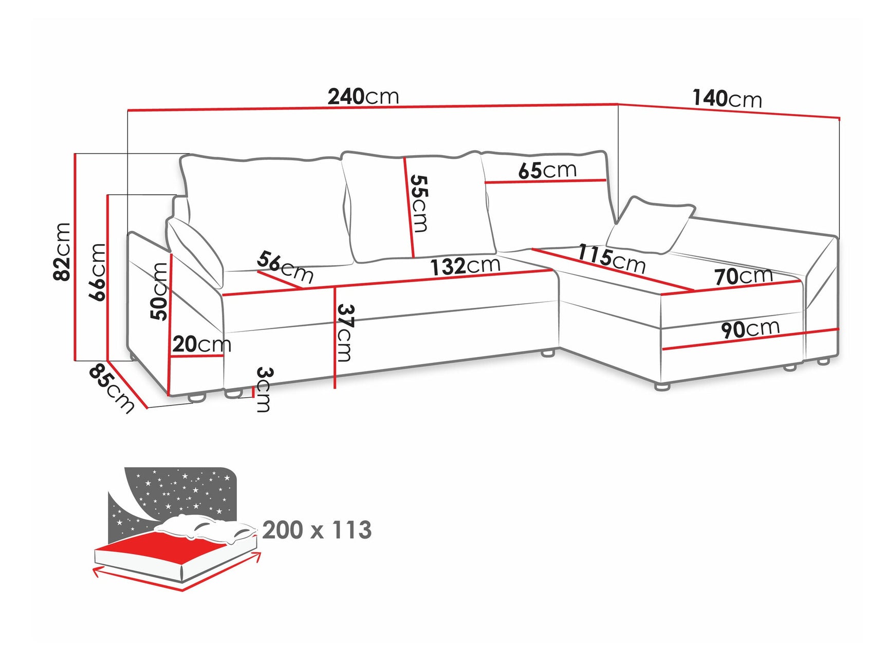 Hjørnesofa Memphis 104 3926945
