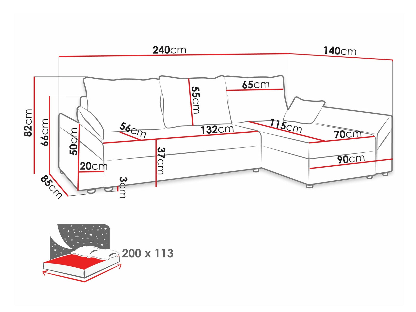 Hjørnesofa Memphis 104 3926947