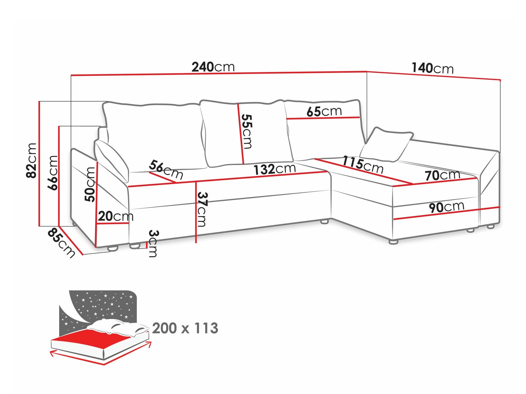 Hjørnesofa Memphis 104 3926948