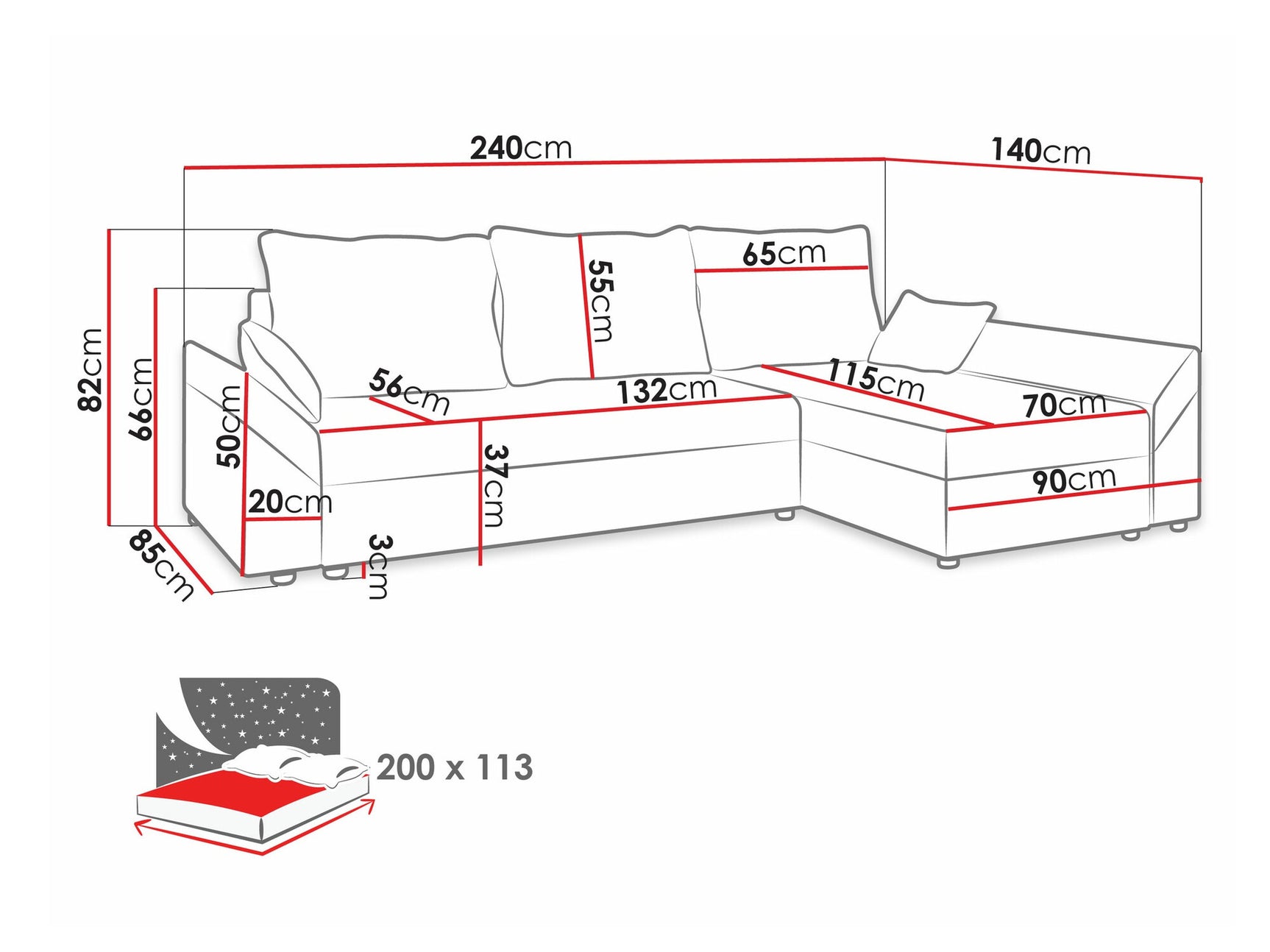 Hjørnesofa Memphis 104 3926953