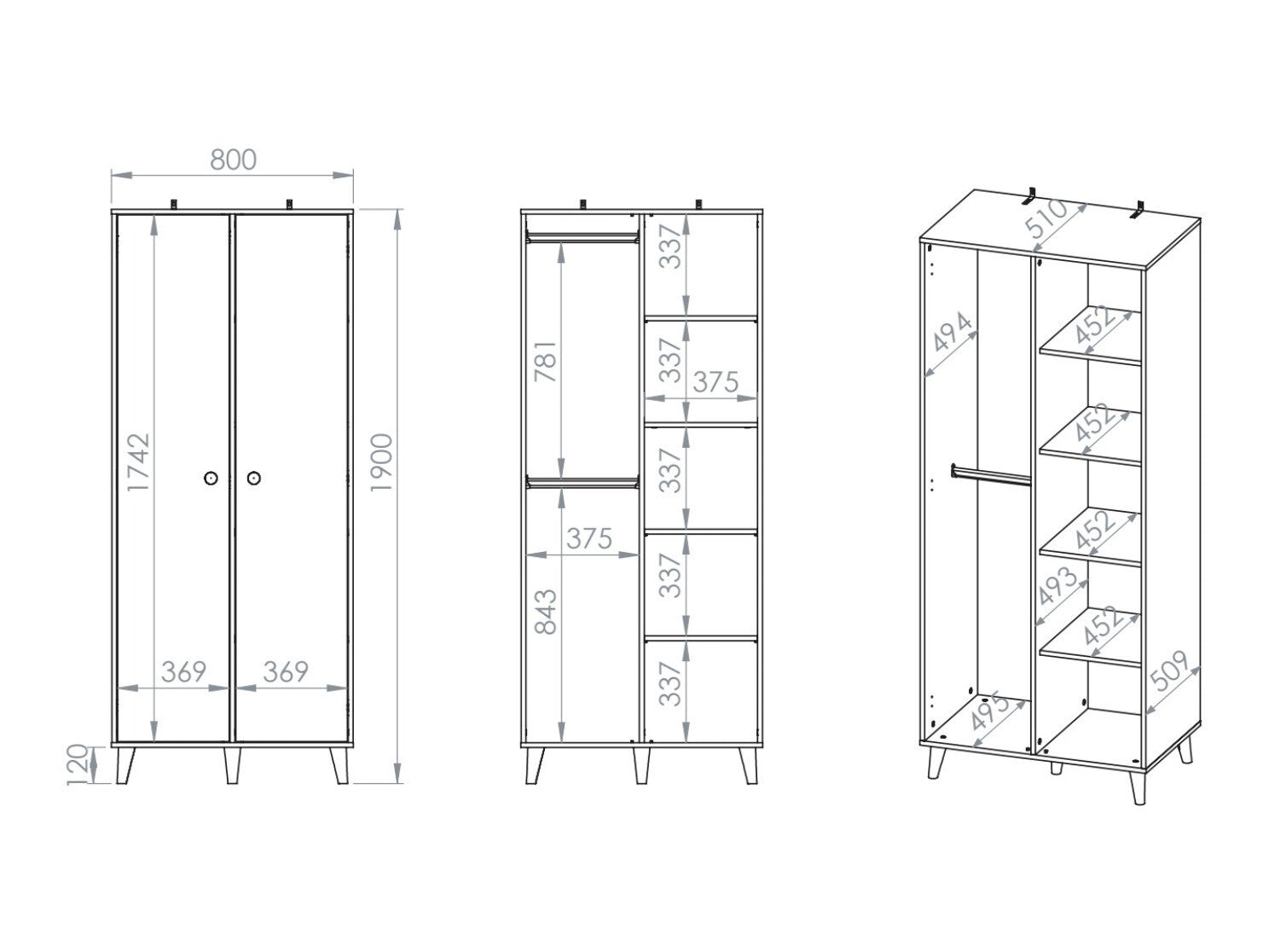 Garderobeskab Tortoli 101