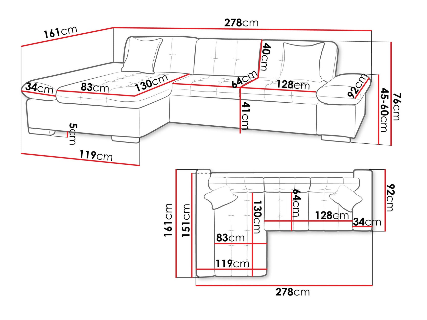 Corner sofa Comfivo 219