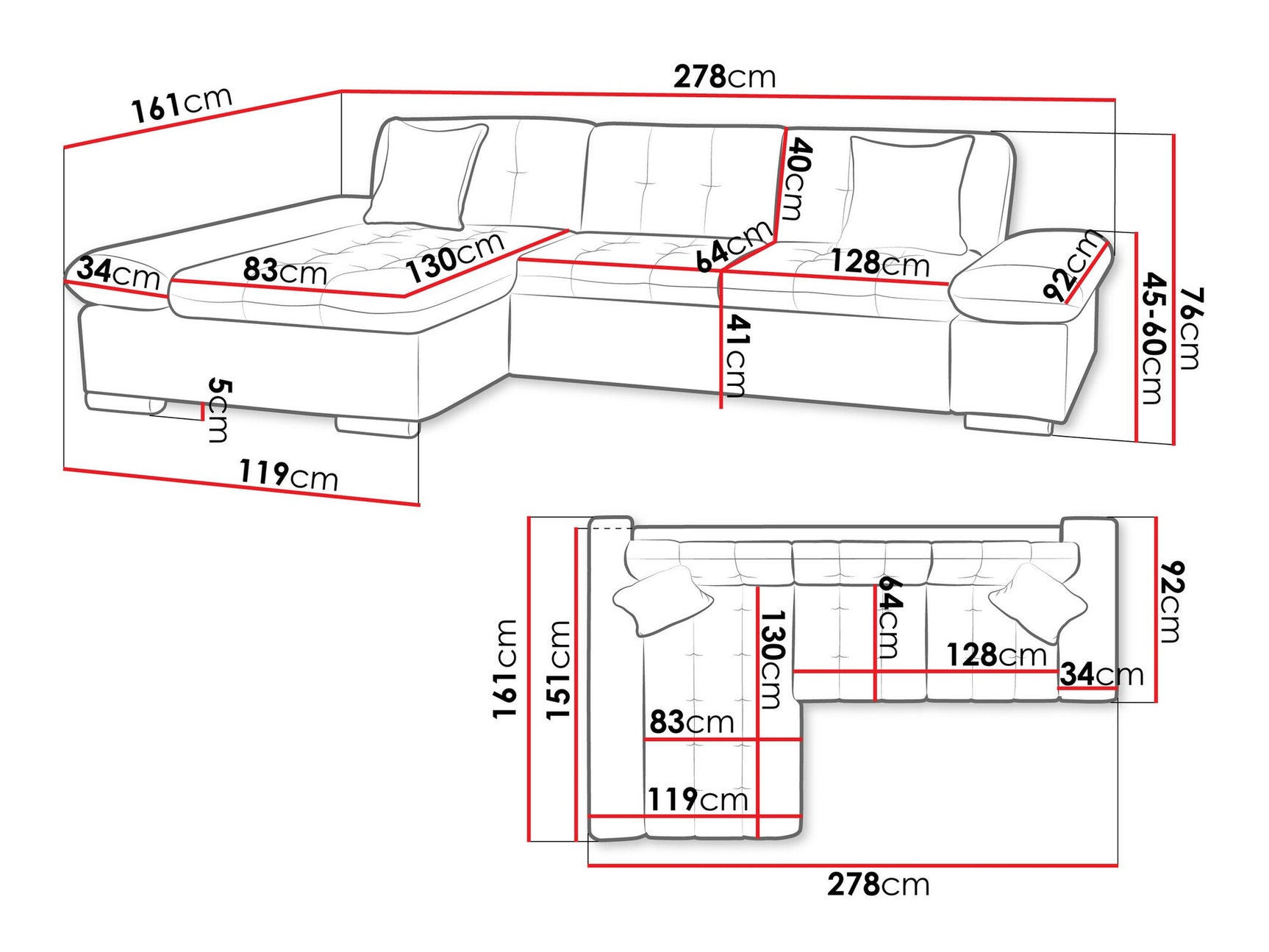 Corner sofa Comfivo 219
