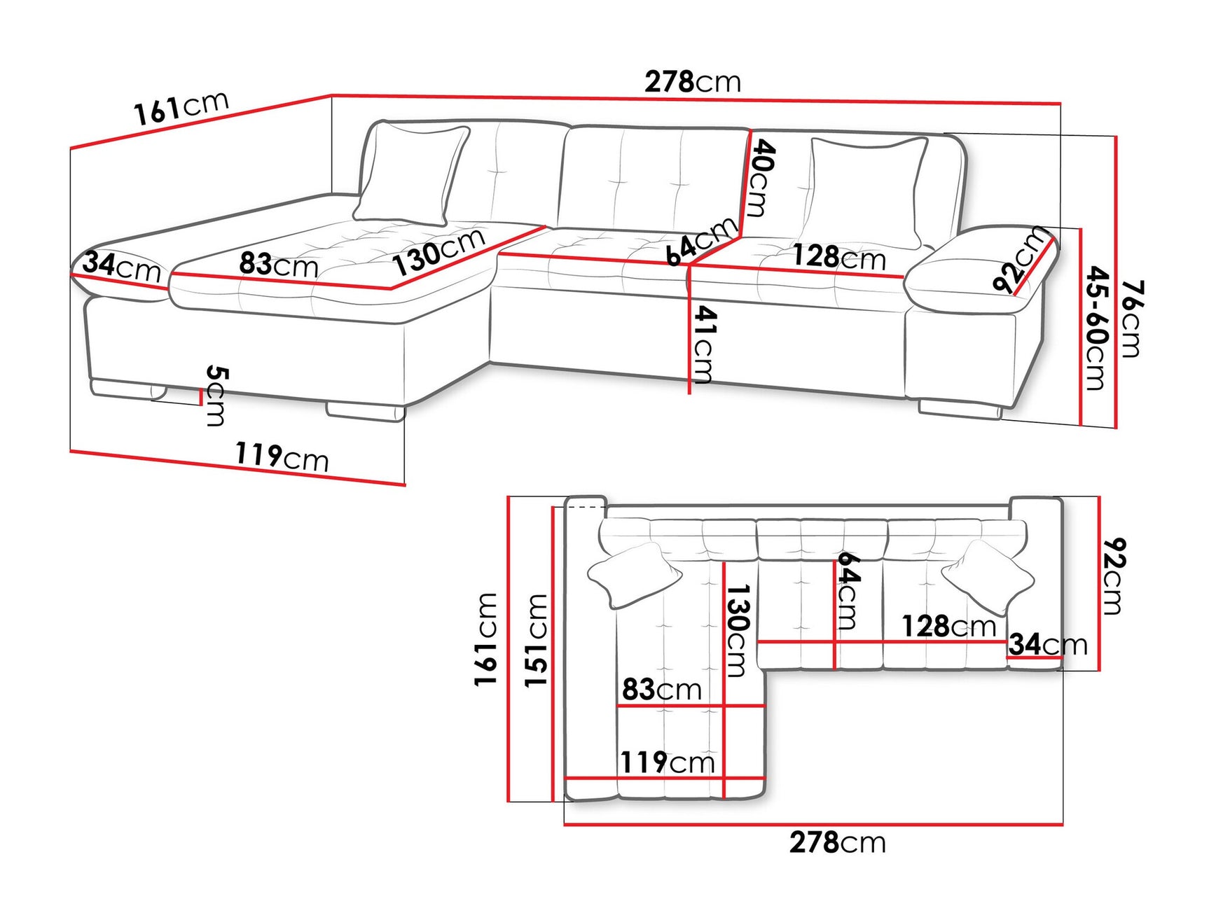 Corner sofa Comfivo 219