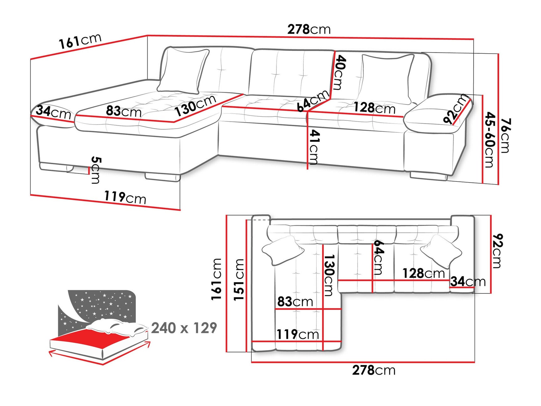 Corner sofa Comfivo 152