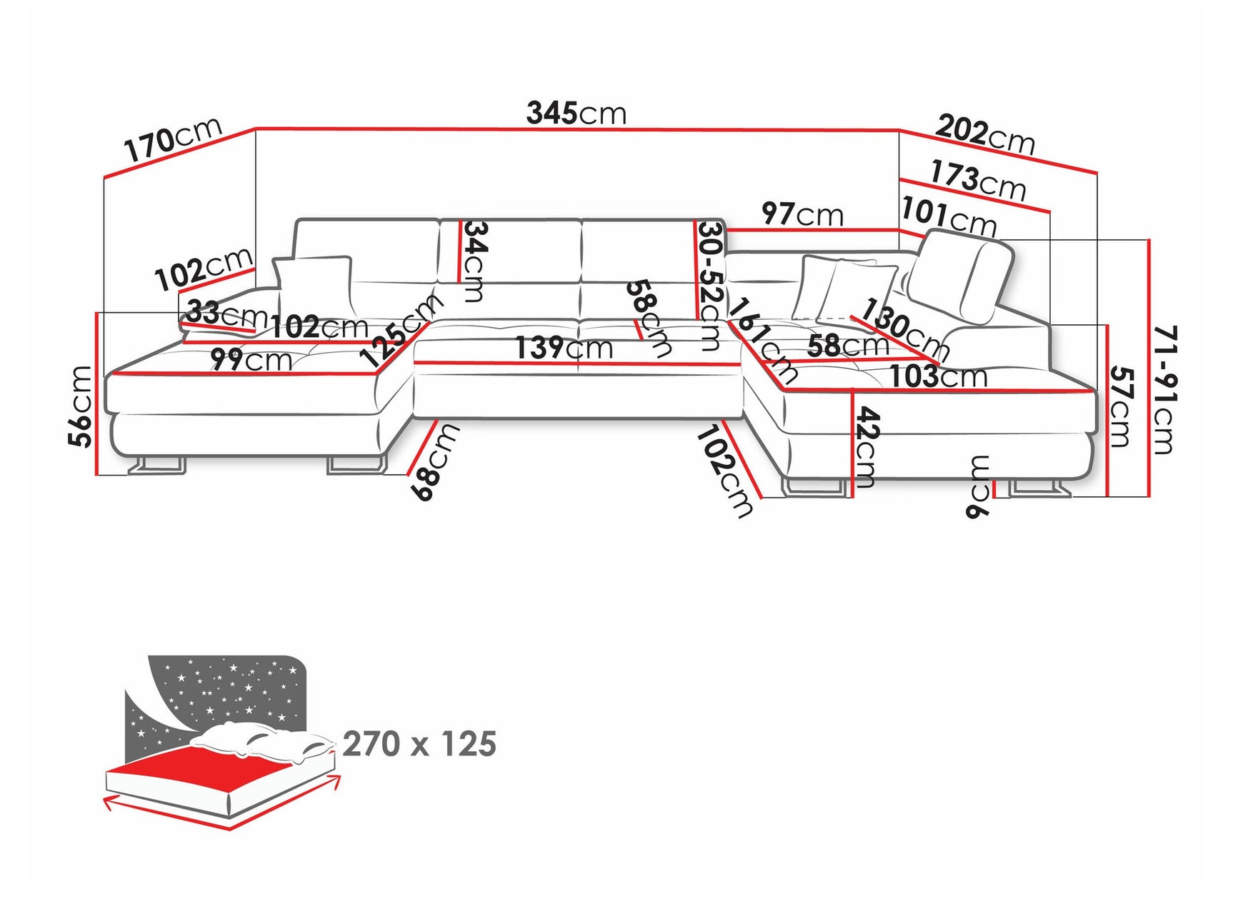 Corner sofa Comfivo 190