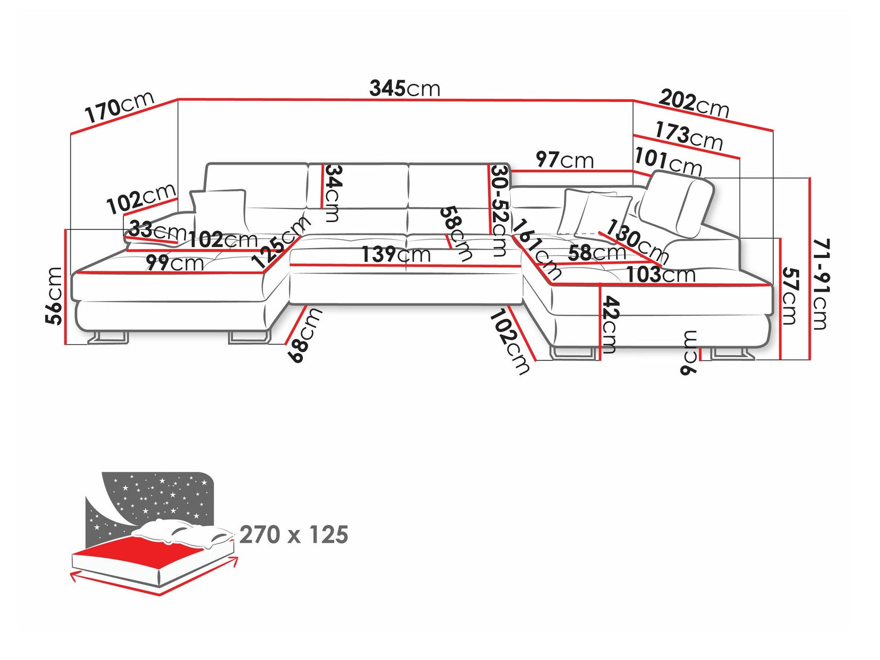Corner sofa Comfivo 190