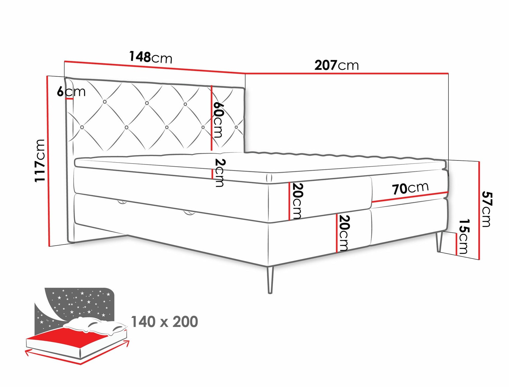 Continental bed ComfiDream 192