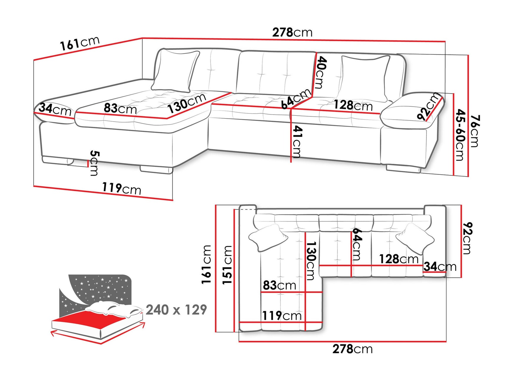 Hjørnesofa Comfivo 152