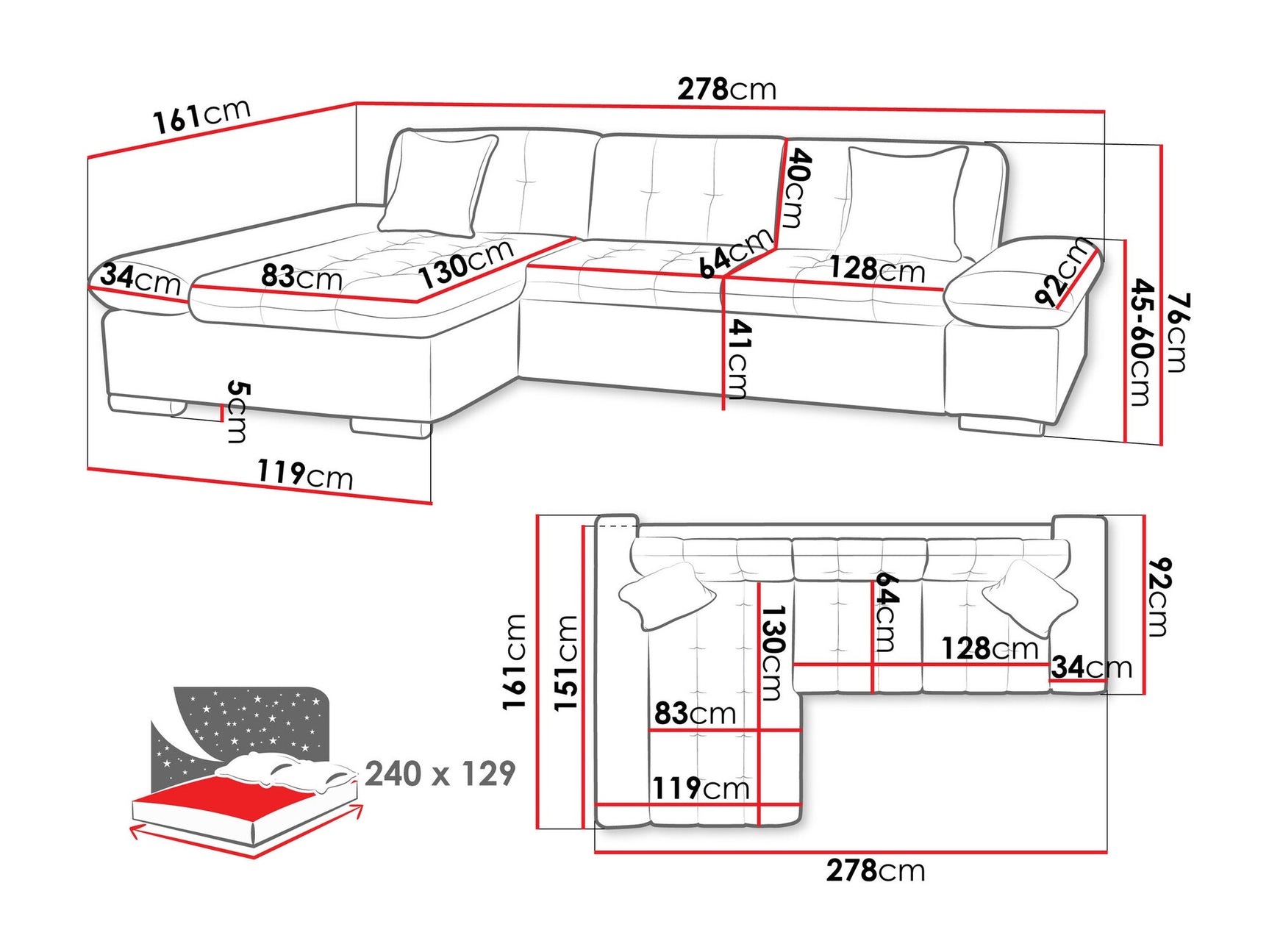 Hjørnesofa Comfivo 152