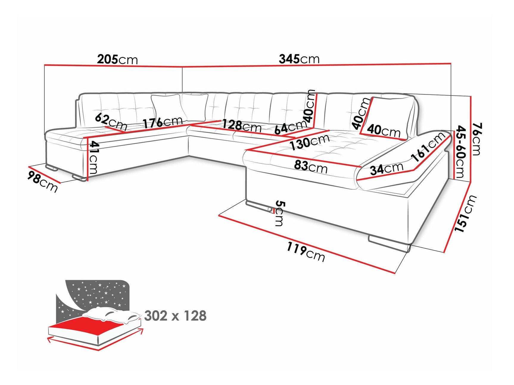 Hjørnesofa Comfivo 150