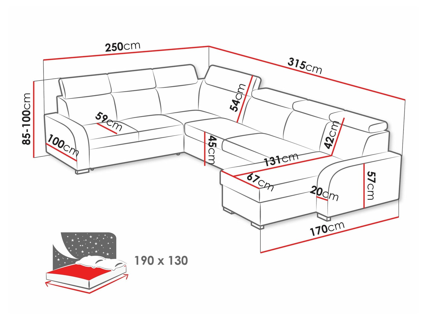 Hjørnesofa Etrcala 110
