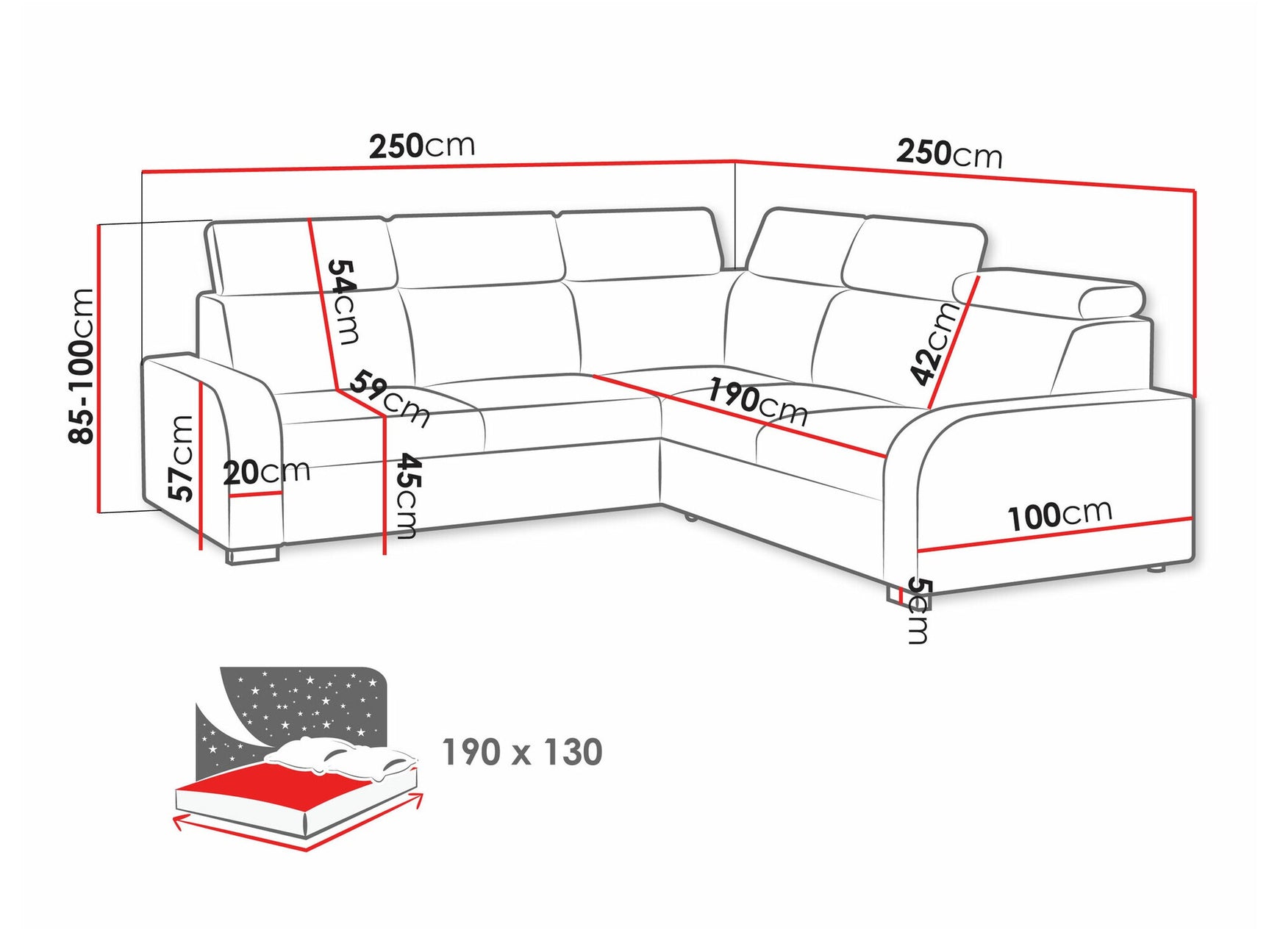 Hjørnesofa Etrcala 101