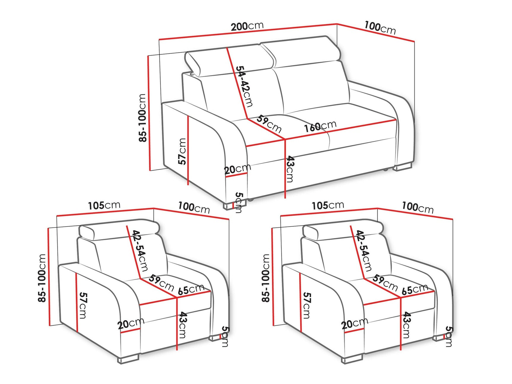 Polstret møbelsæt Etrcala 106
