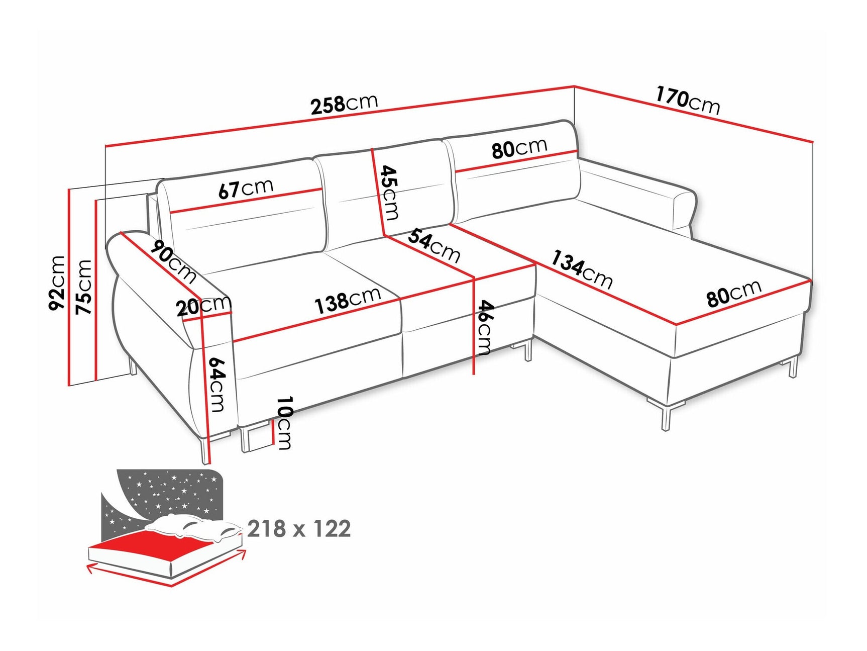 Hjørnesofa Stonecrest 103