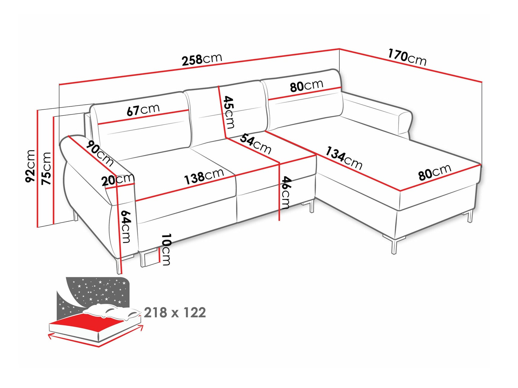 Hjørnesofa Stonecrest 103