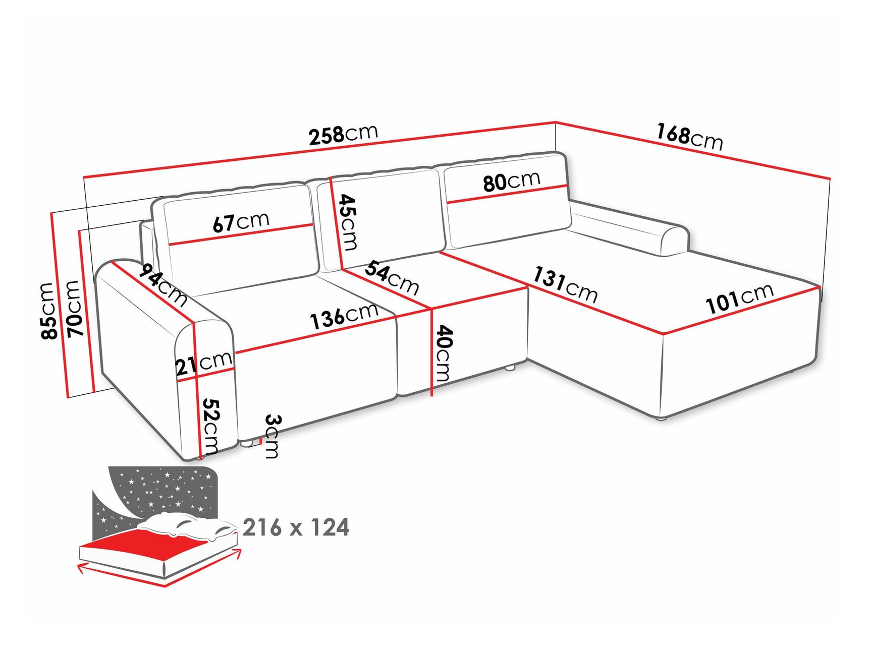 Hjørnesofa Stonecrest 105