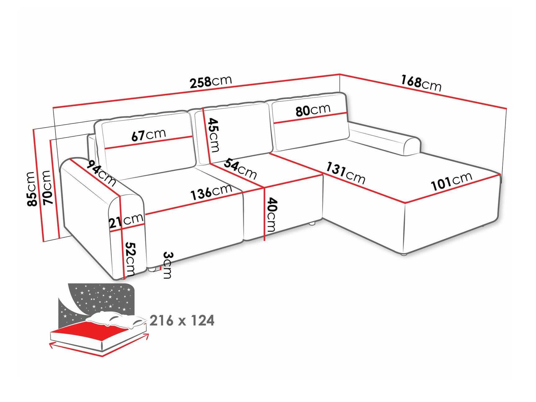 Hjørnesofa Stonecrest 105