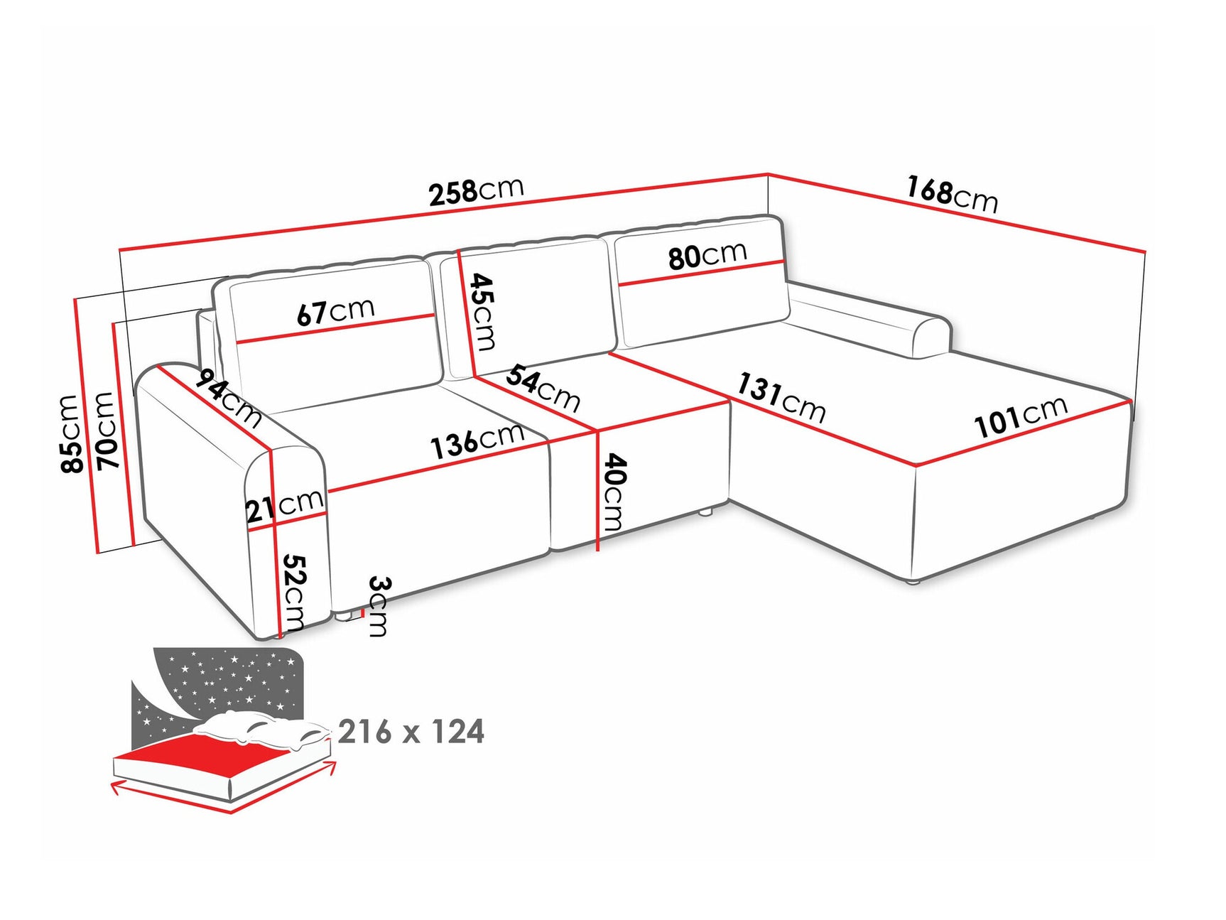 Hjørnesofa Stonecrest 105