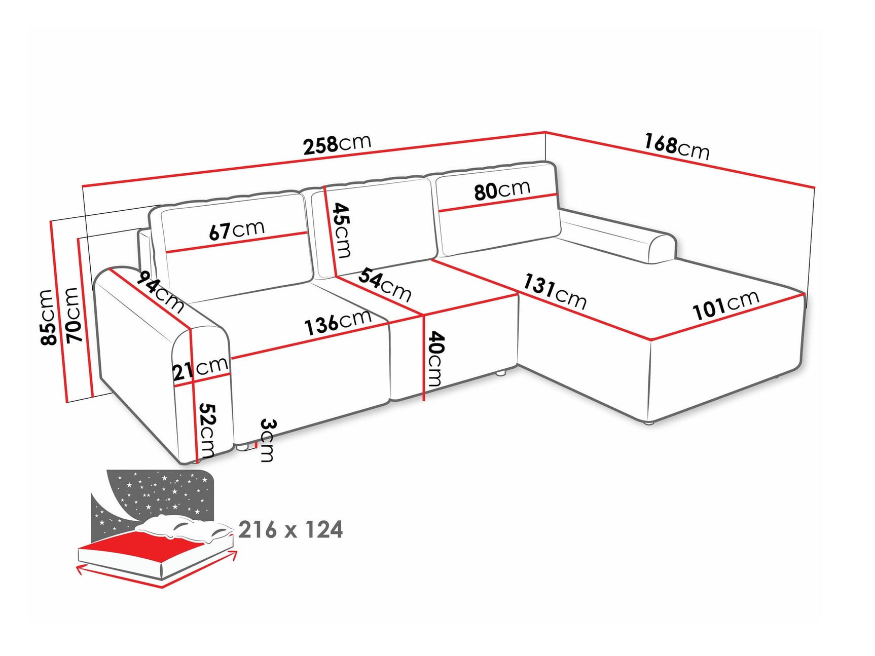 Hjørnesofa Stonecrest 105