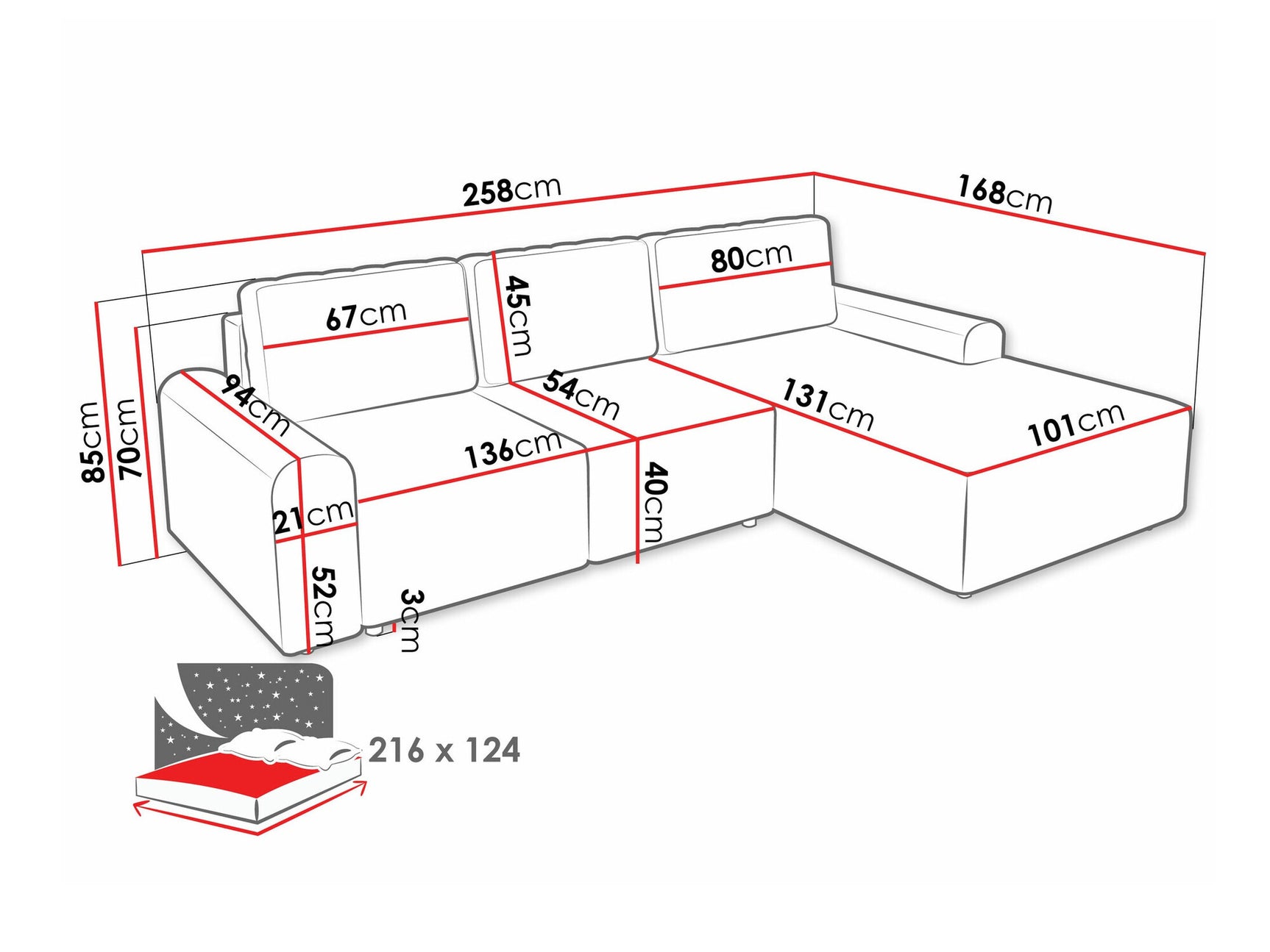 Hjørnesofa Stonecrest 105