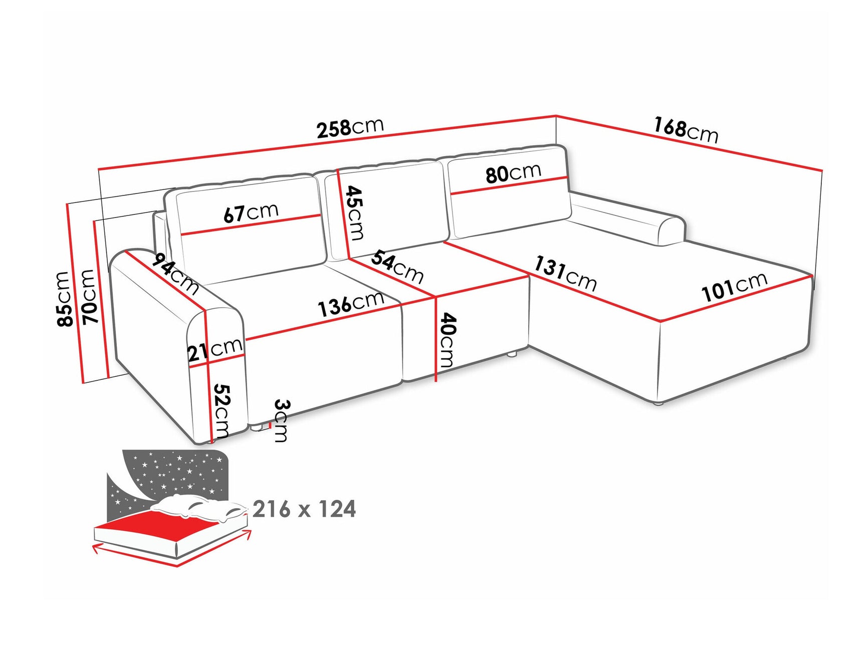 Hjørnesofa Stonecrest 105