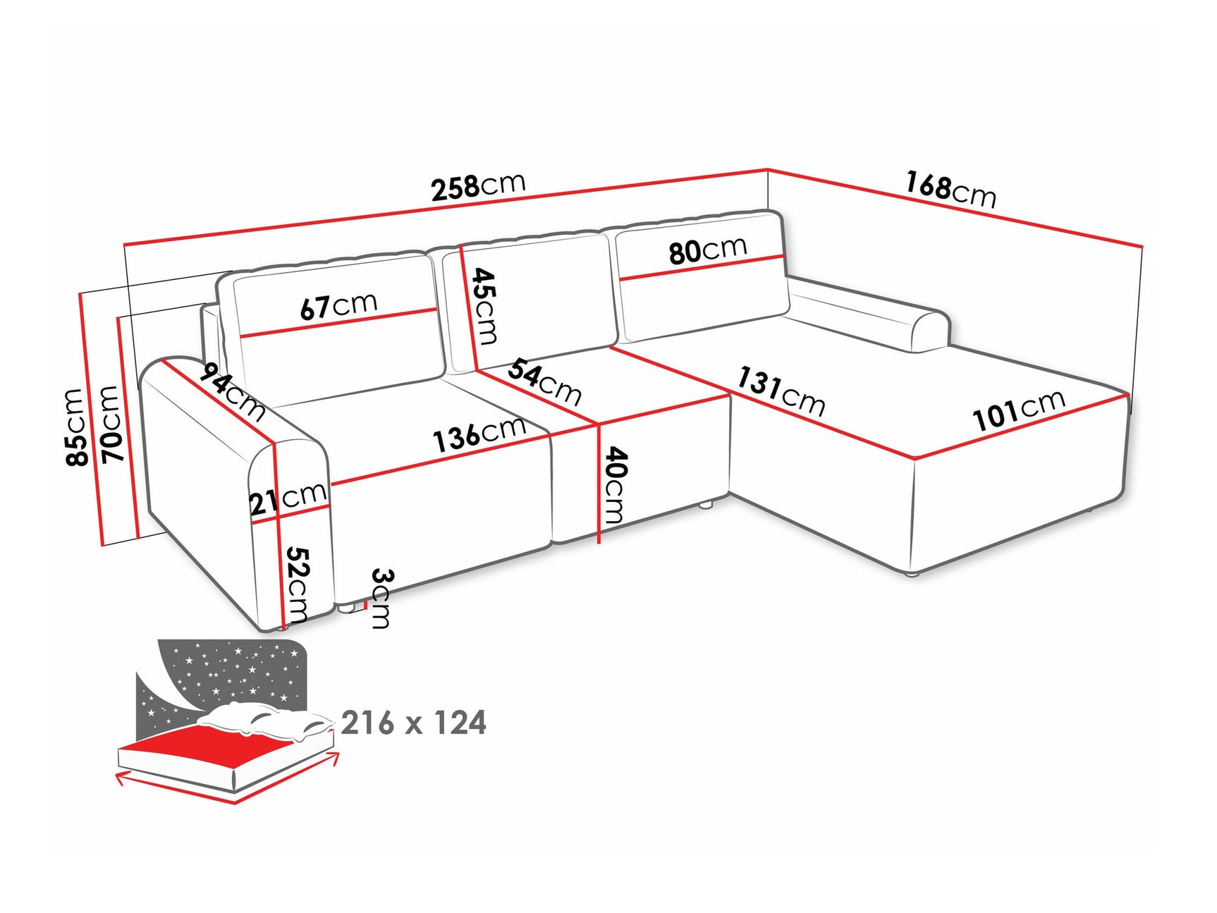 Hjørnesofa Stonecrest 105