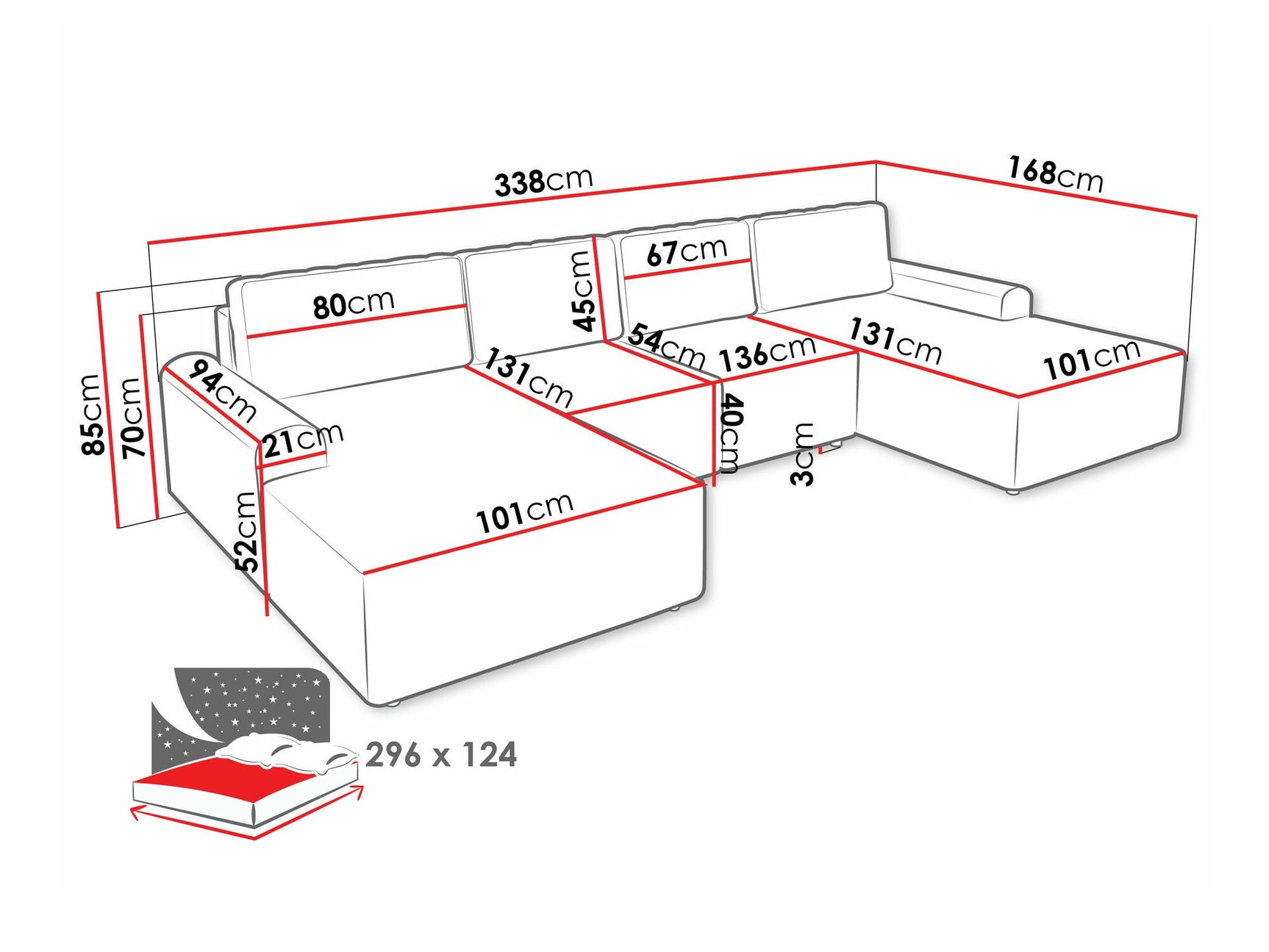 Hjørnesofa Stonecrest 106