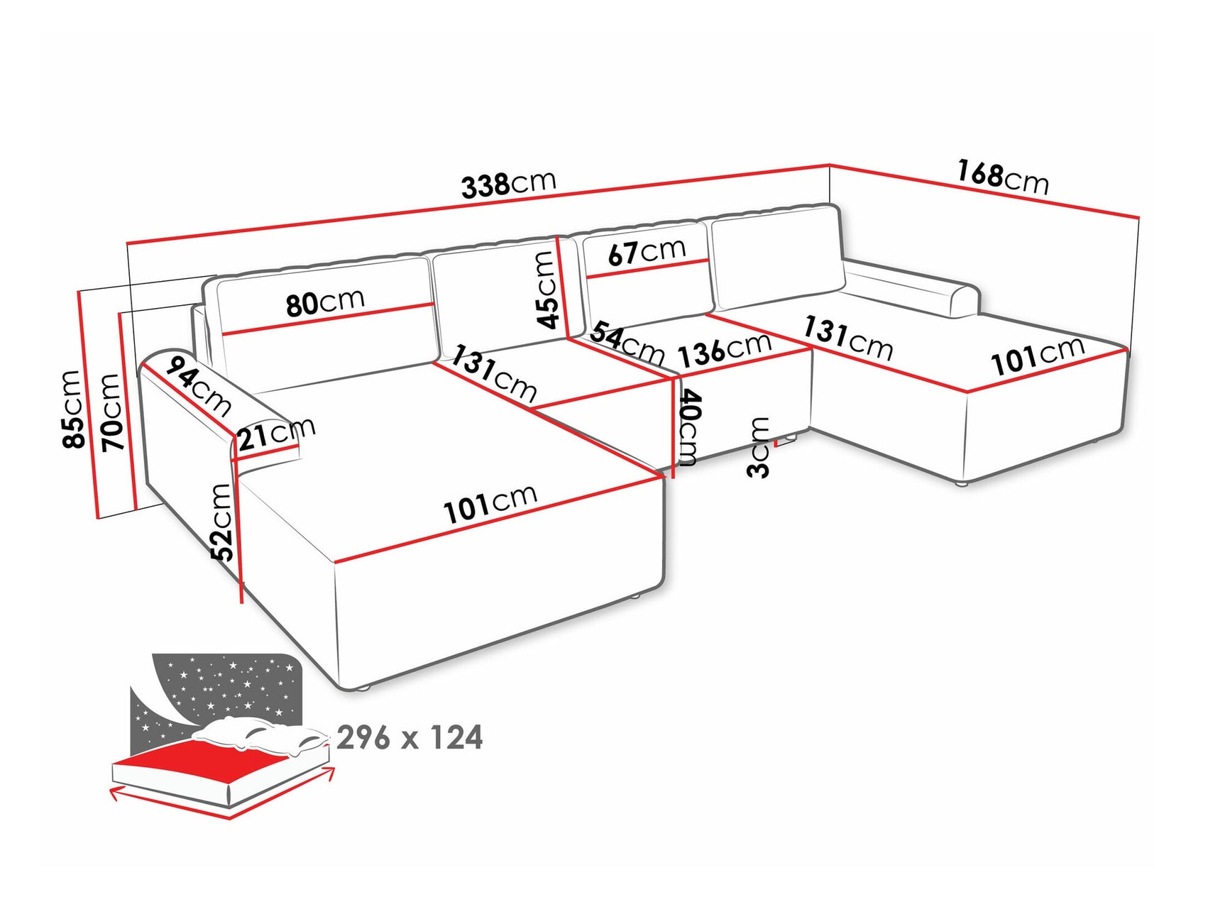 Hjørnesofa Stonecrest 106