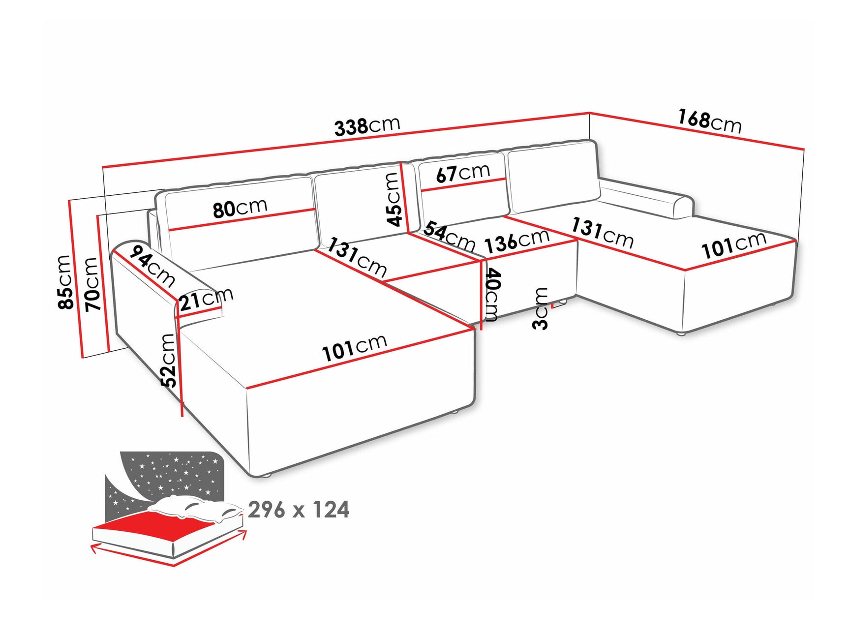 Hjørnesofa Stonecrest 106