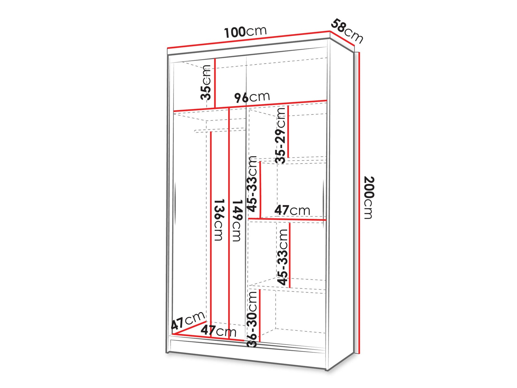 Garderobeskab Closico 168
