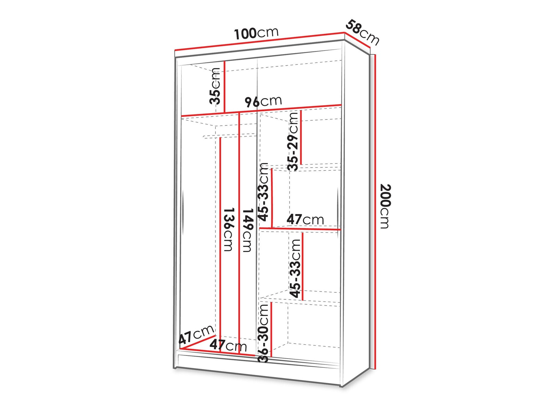 Garderobeskab Closico 168