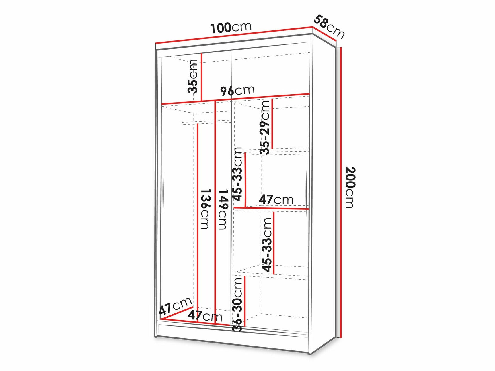 Garderobeskab Closico 166