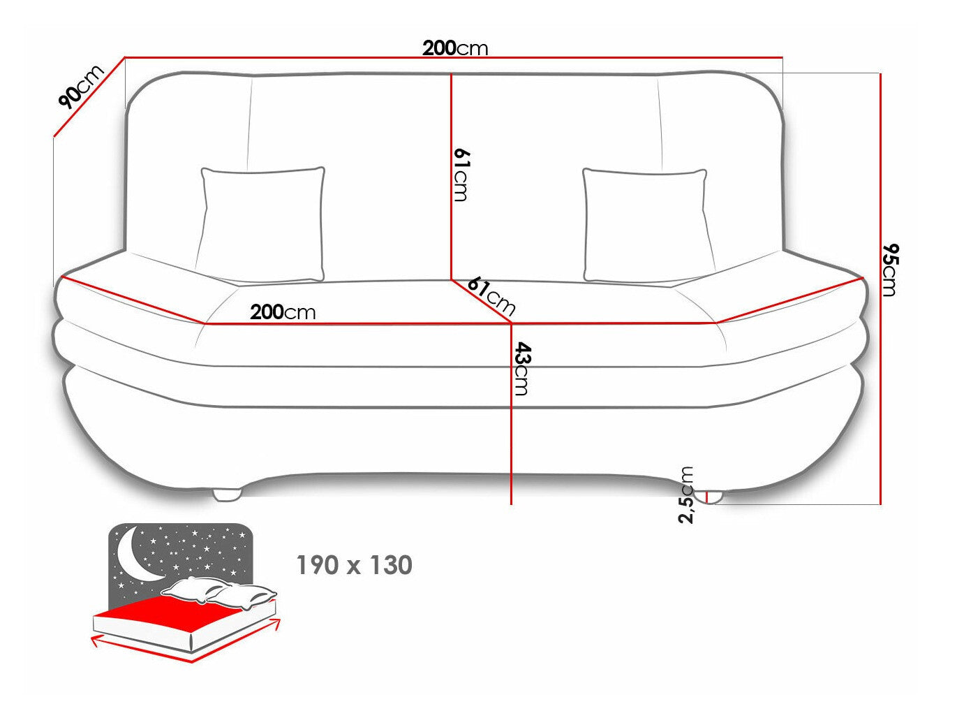Sovesofa Comfivo 234