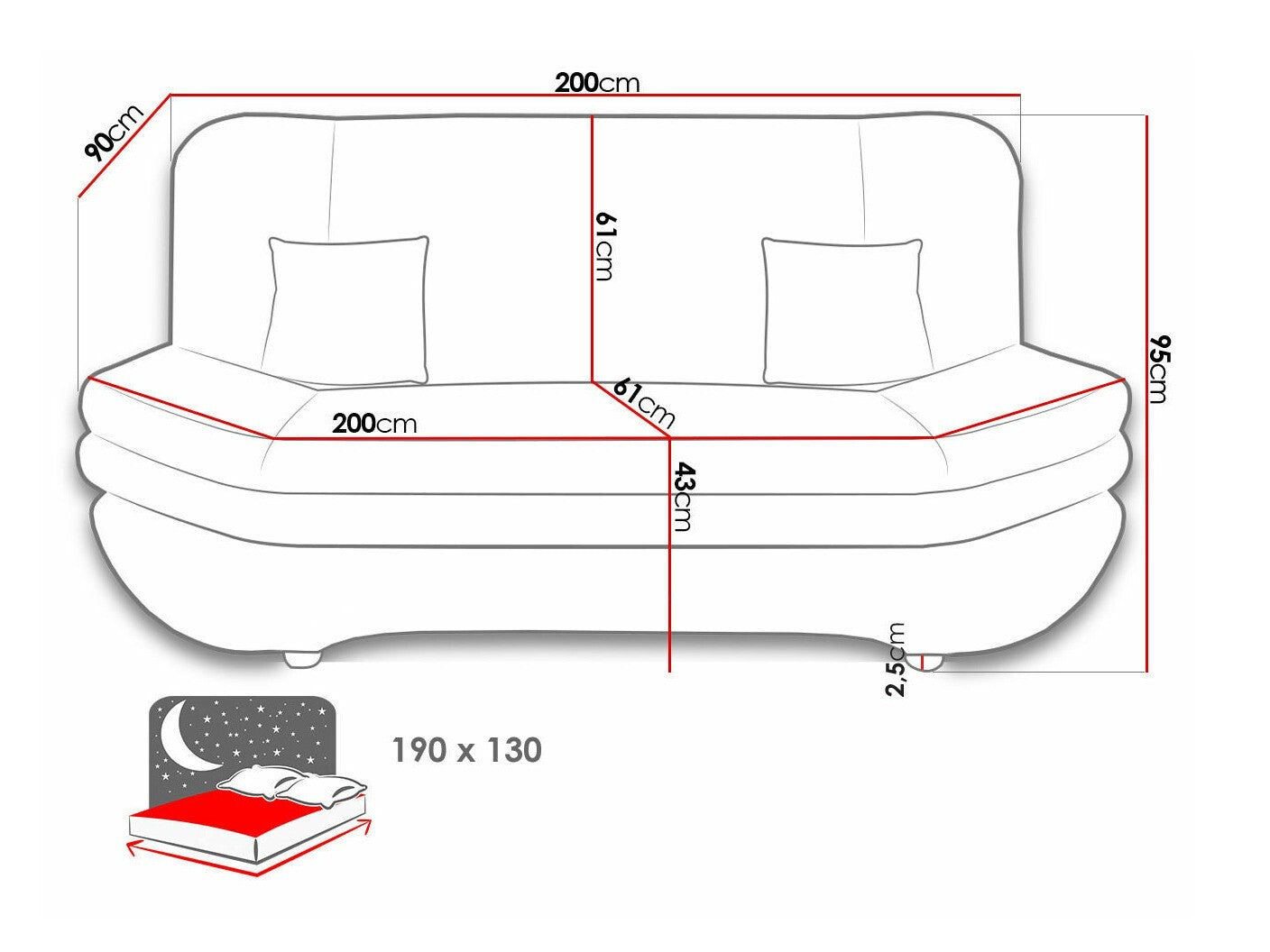 Sovesofa Comfivo 234