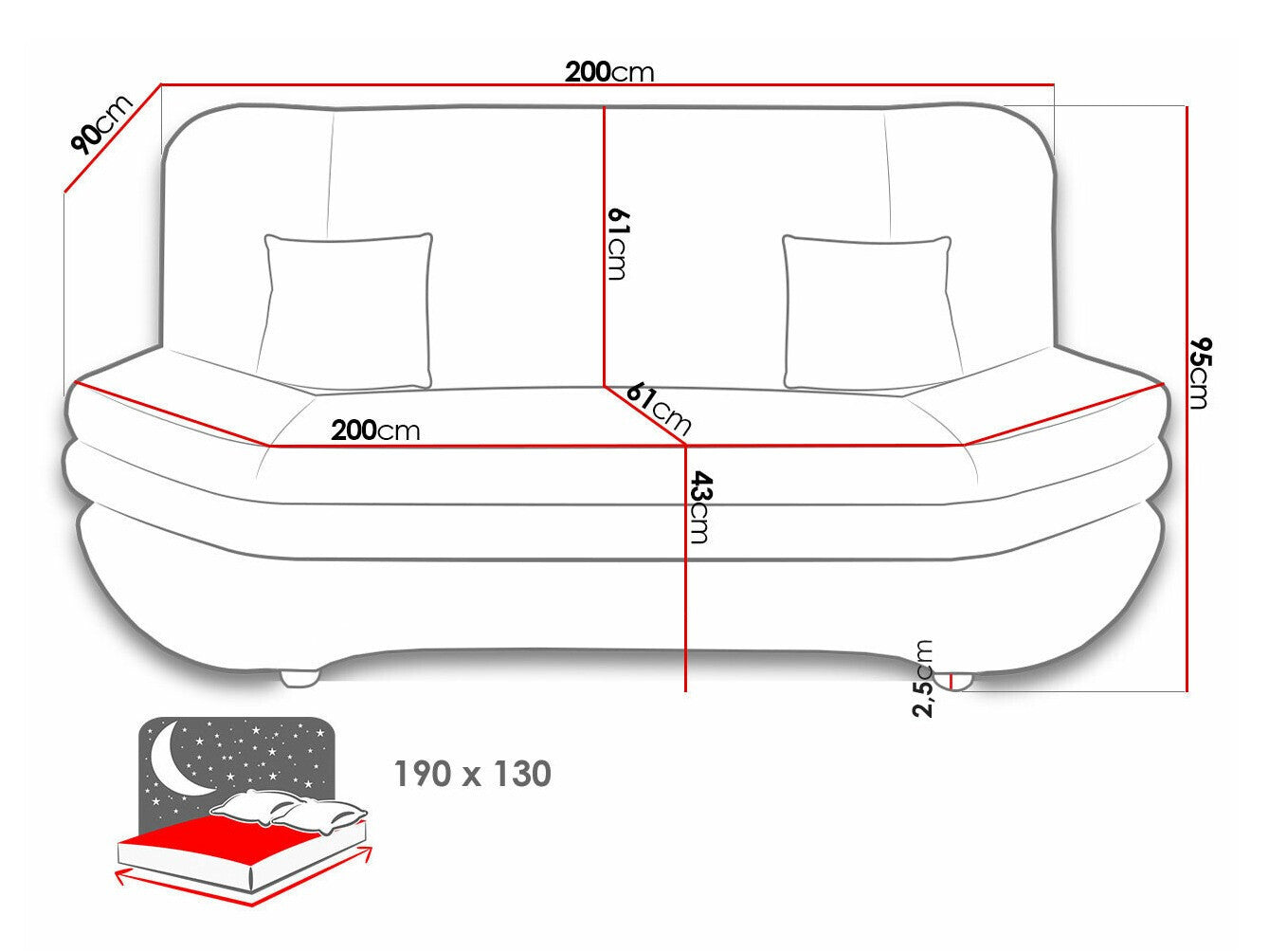 Sovesofa Comfivo 234