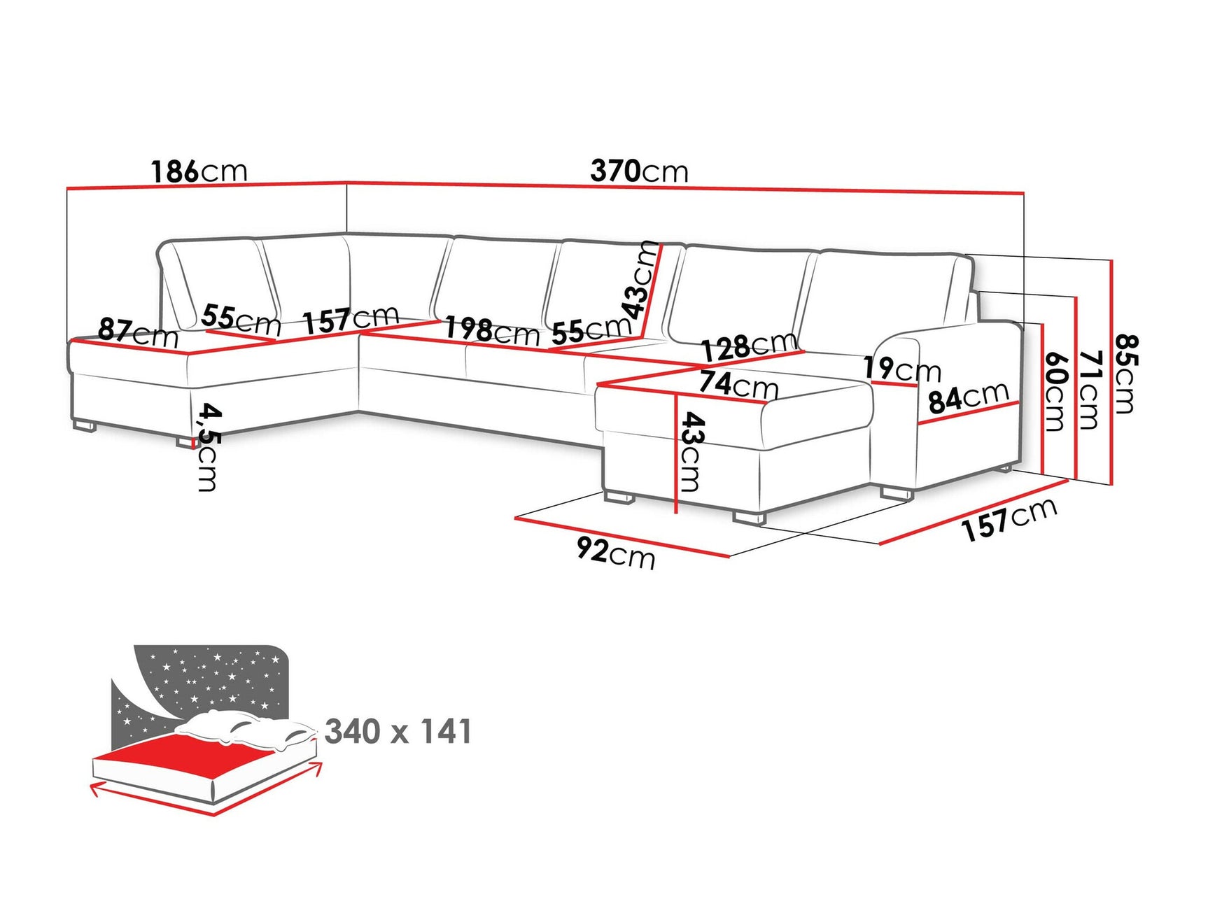 Hjørnesofa Comfivo 191