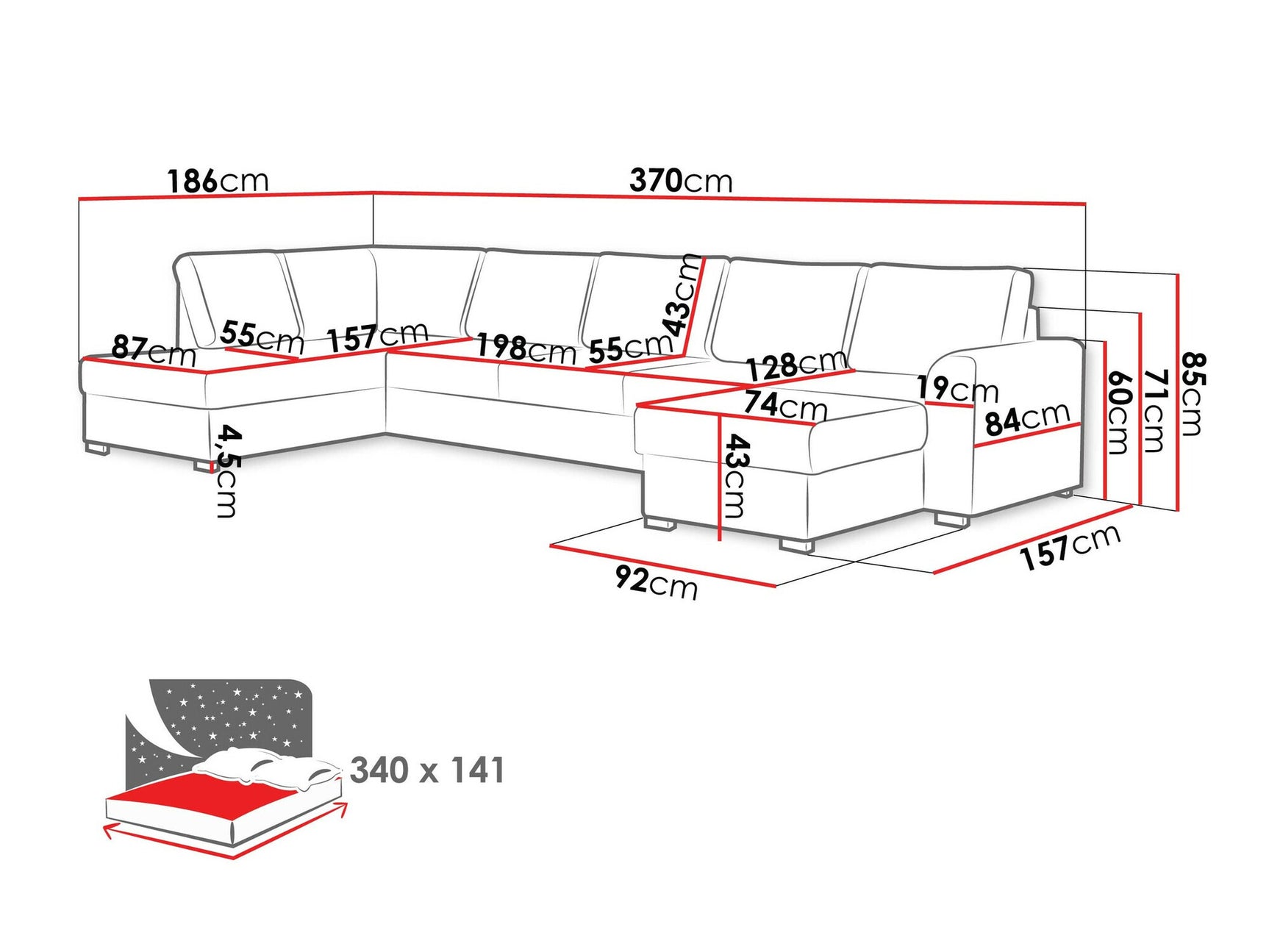 Hjørnesofa Comfivo 191