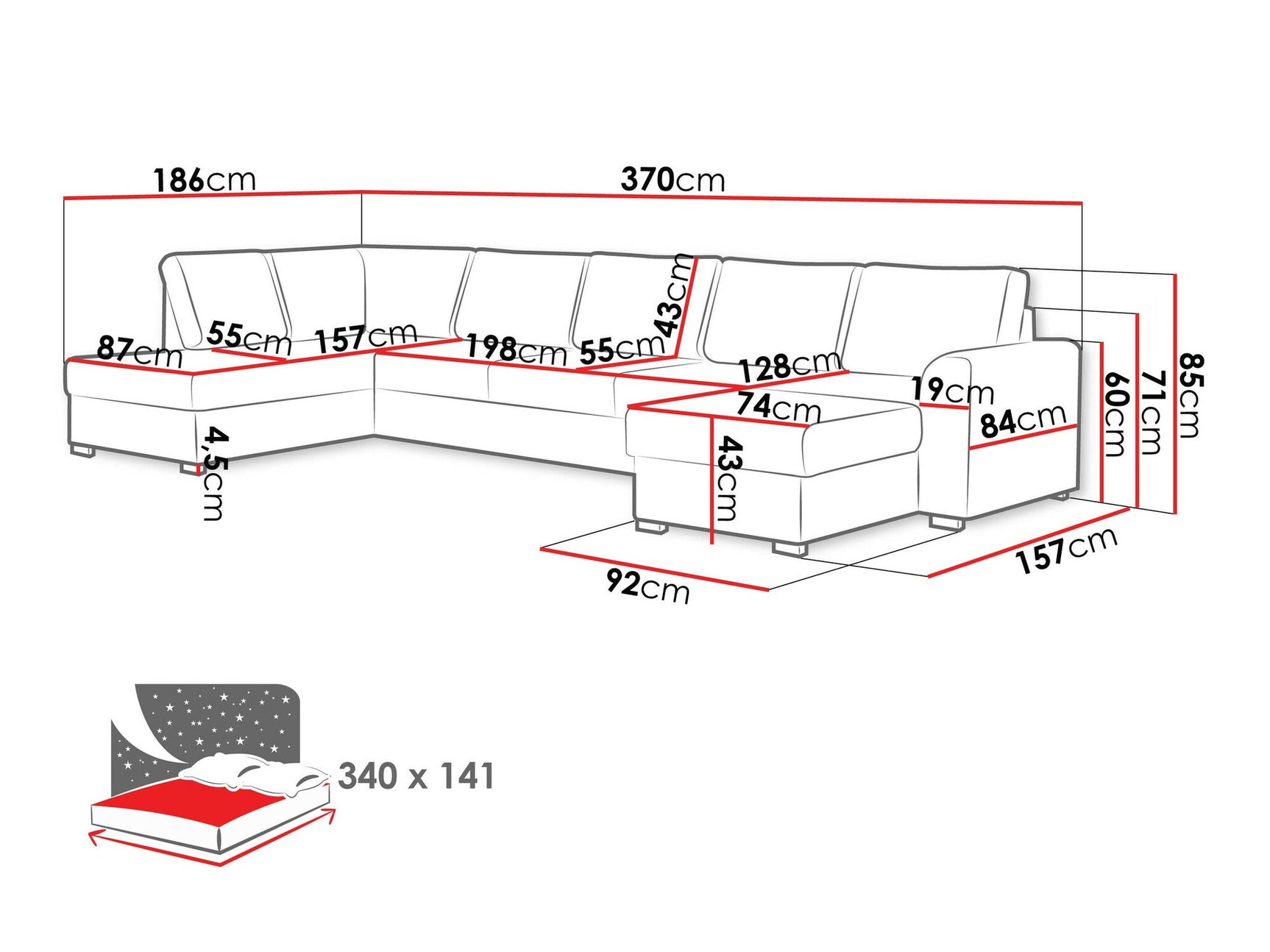 Hjørnesofa Comfivo 191