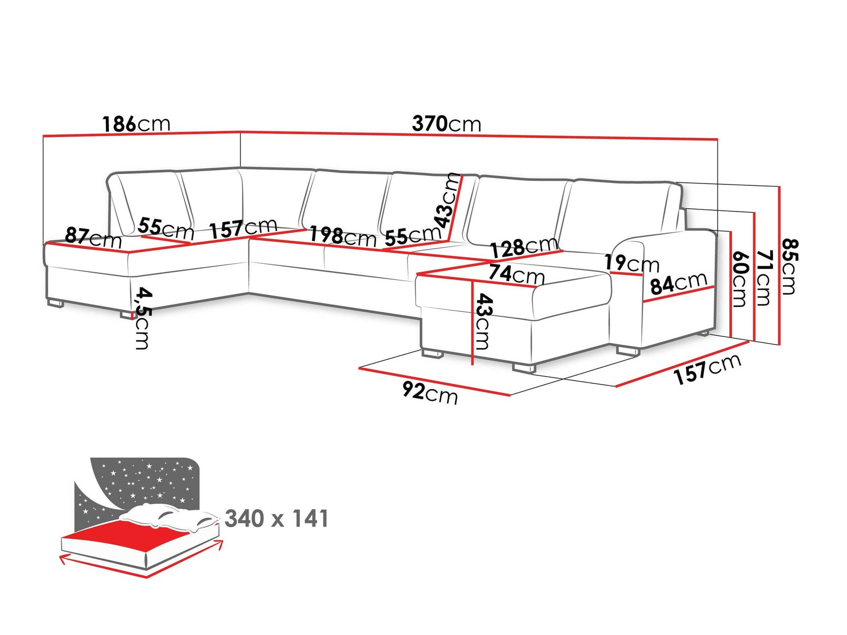 Hjørnesofa Comfivo 191