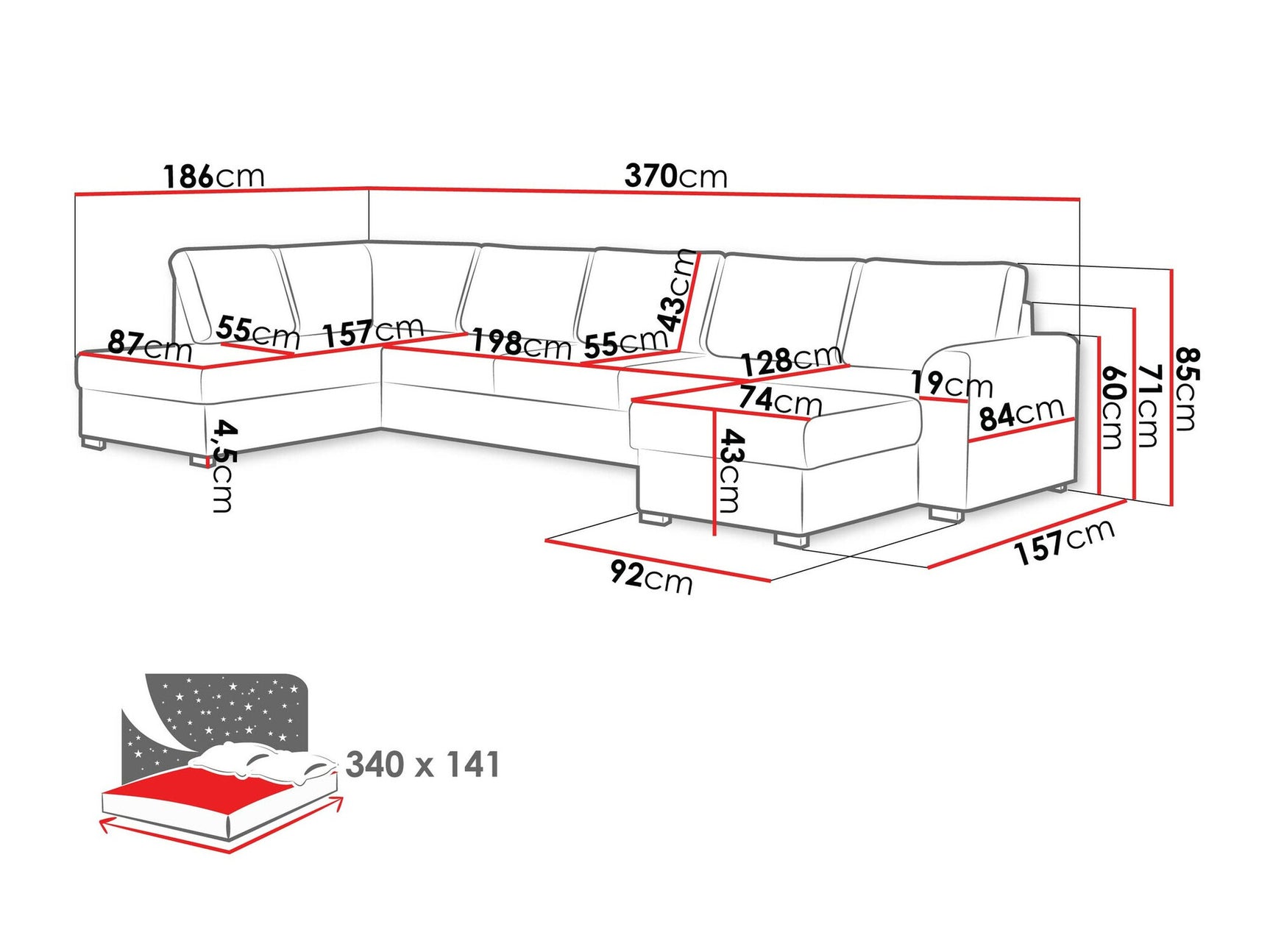 Hjørnesofa Comfivo 191