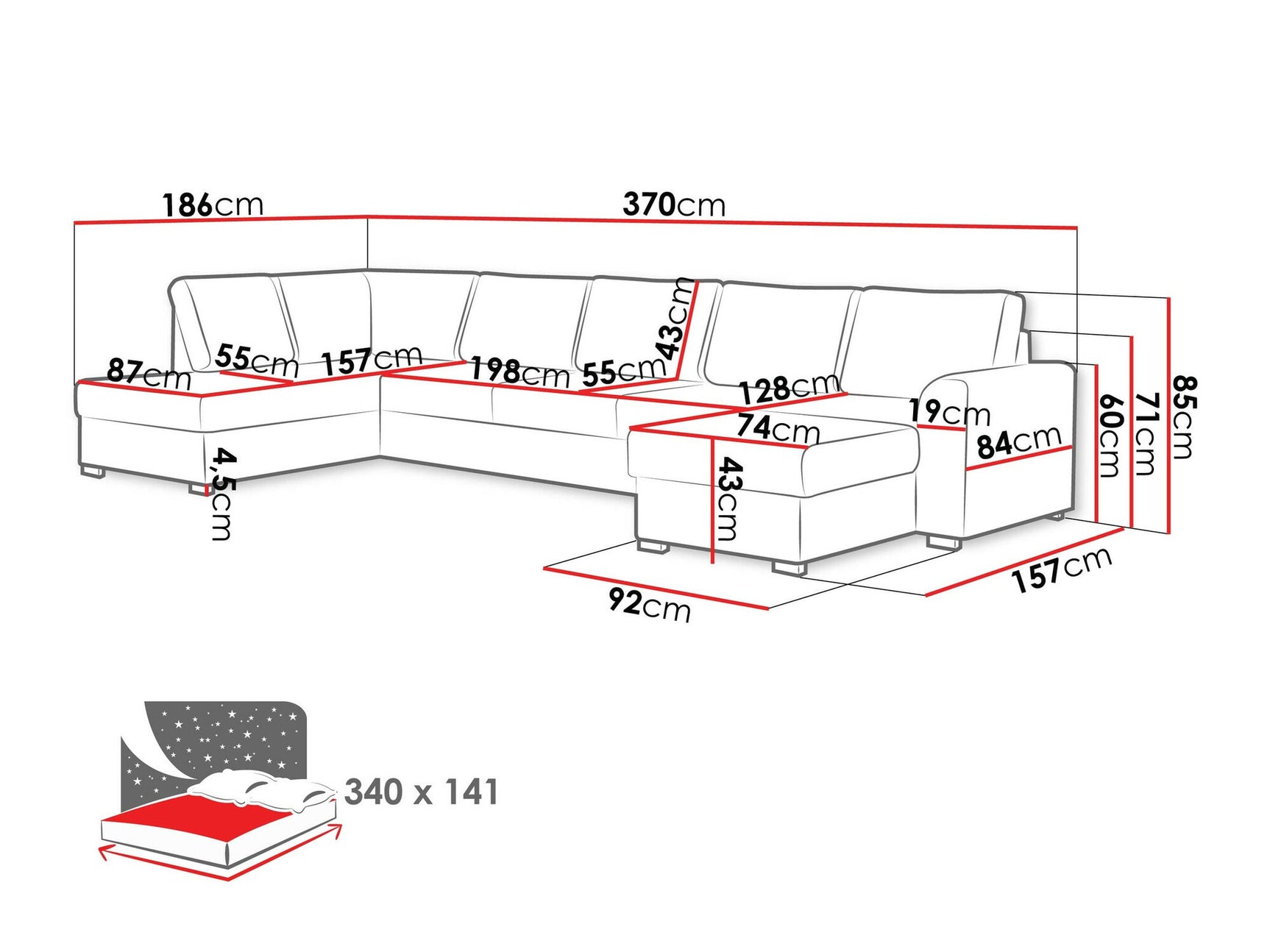 Hjørnesofa Comfivo 191